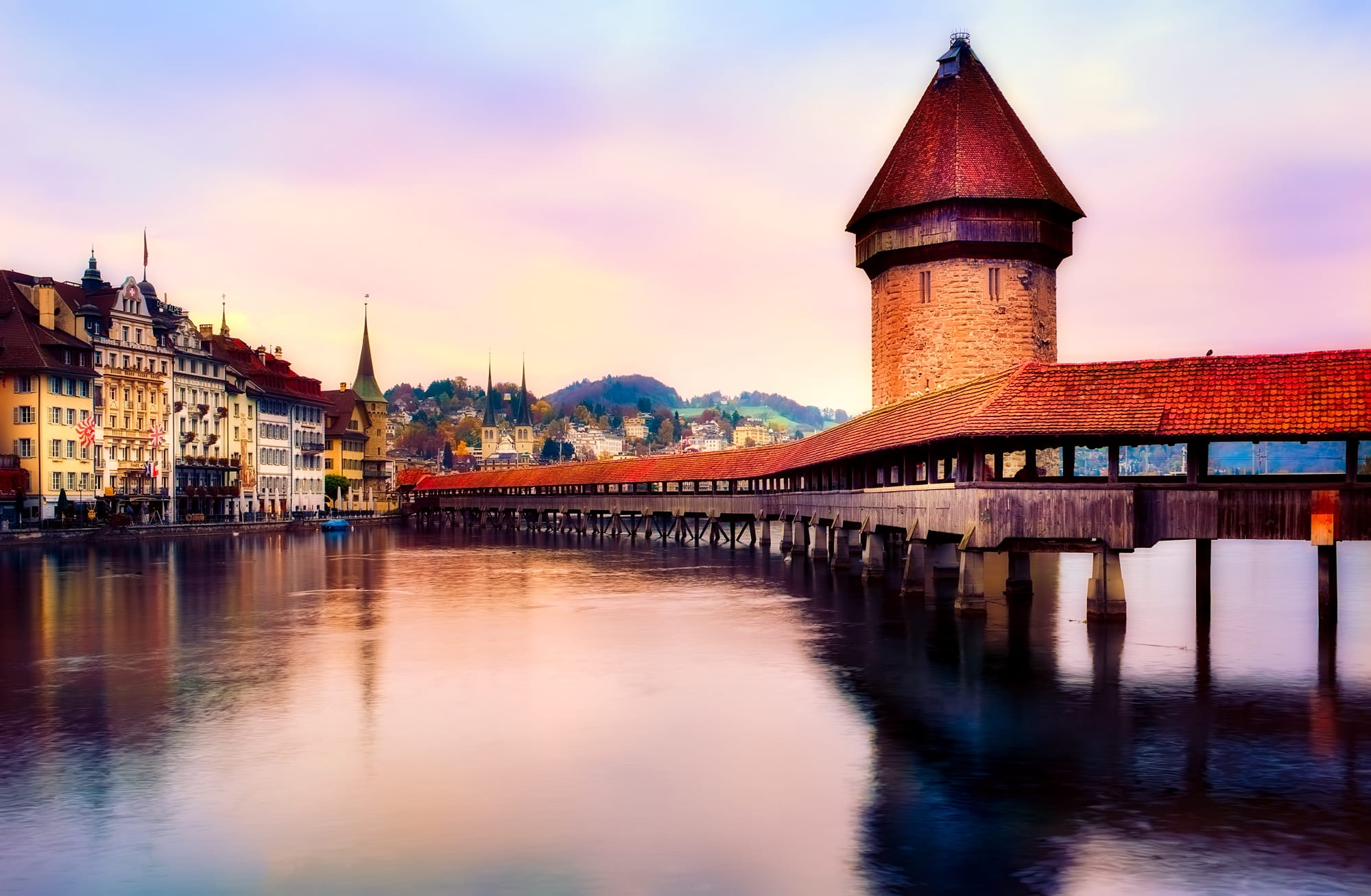 urban, built structure, water, river, travel destinations, building, lucerne, cloud - sky, sky, tourism, architecture, lake, bridge - man made structure, HD Wallpaper