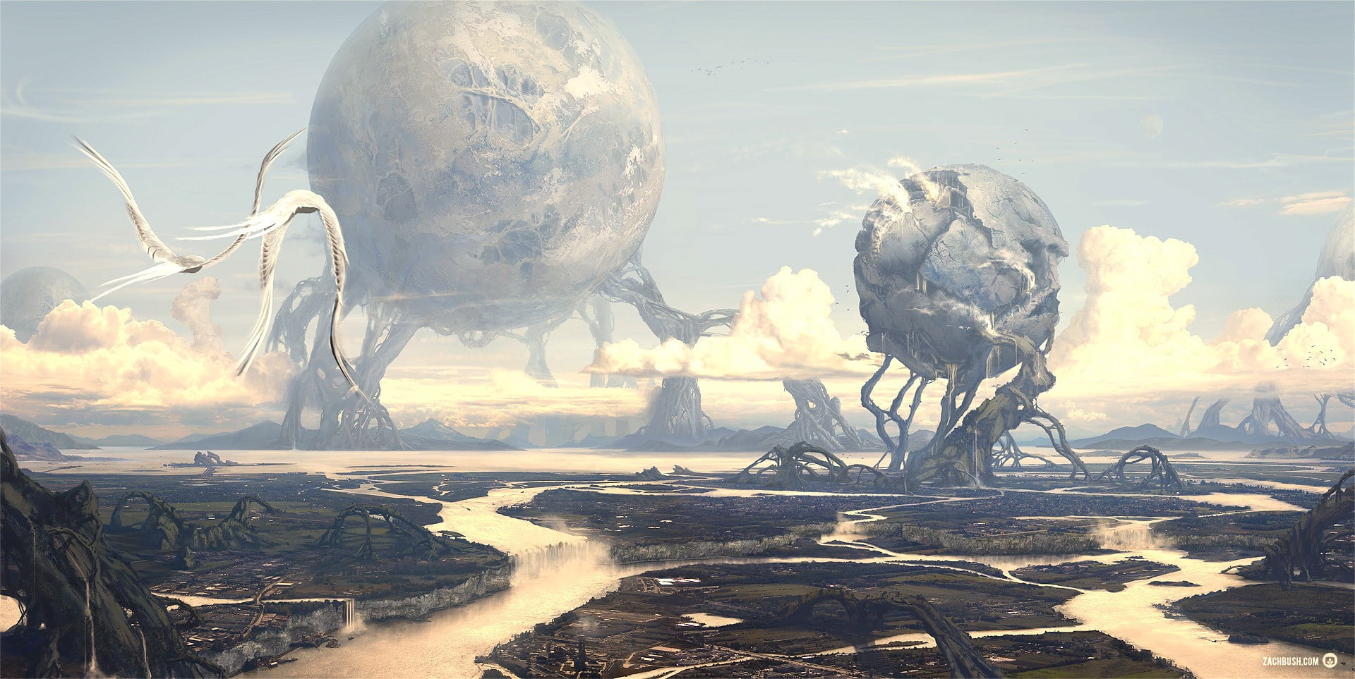 roots, artwork, surreal, planet, 1080P, HD Wallpaper