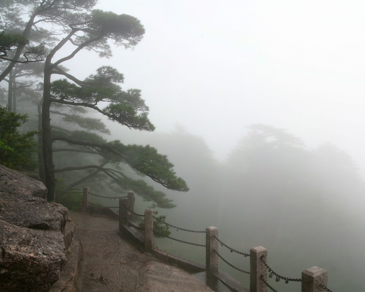 720P, scenics - nature, environment, mountain, idyllic, beauty in nature, sky, fog, pathway, tranquil scene, cold temperature, non-urban scene, nature, HD Wallpaper