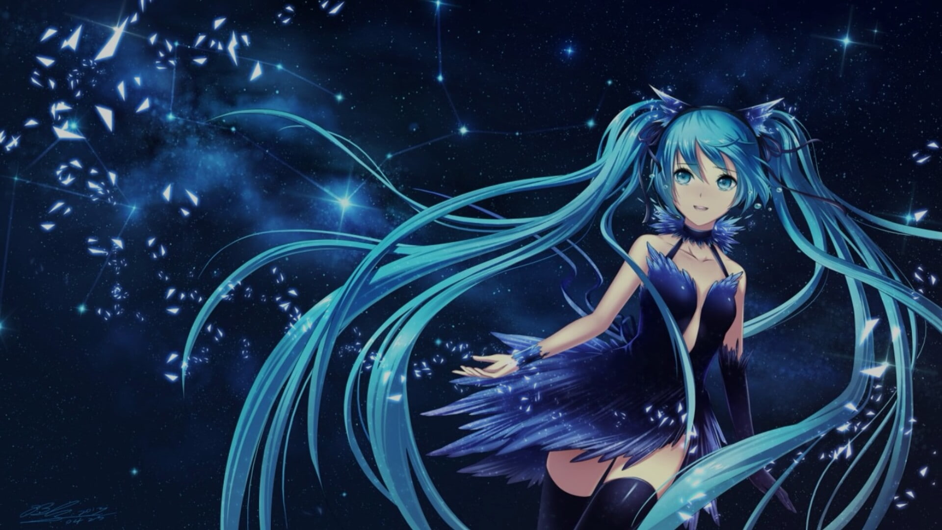 fairy, darkness, mangaka, blue hair, manga, anime art, artwork, anime girl, fictional character, 1080P, anime, HD Wallpaper