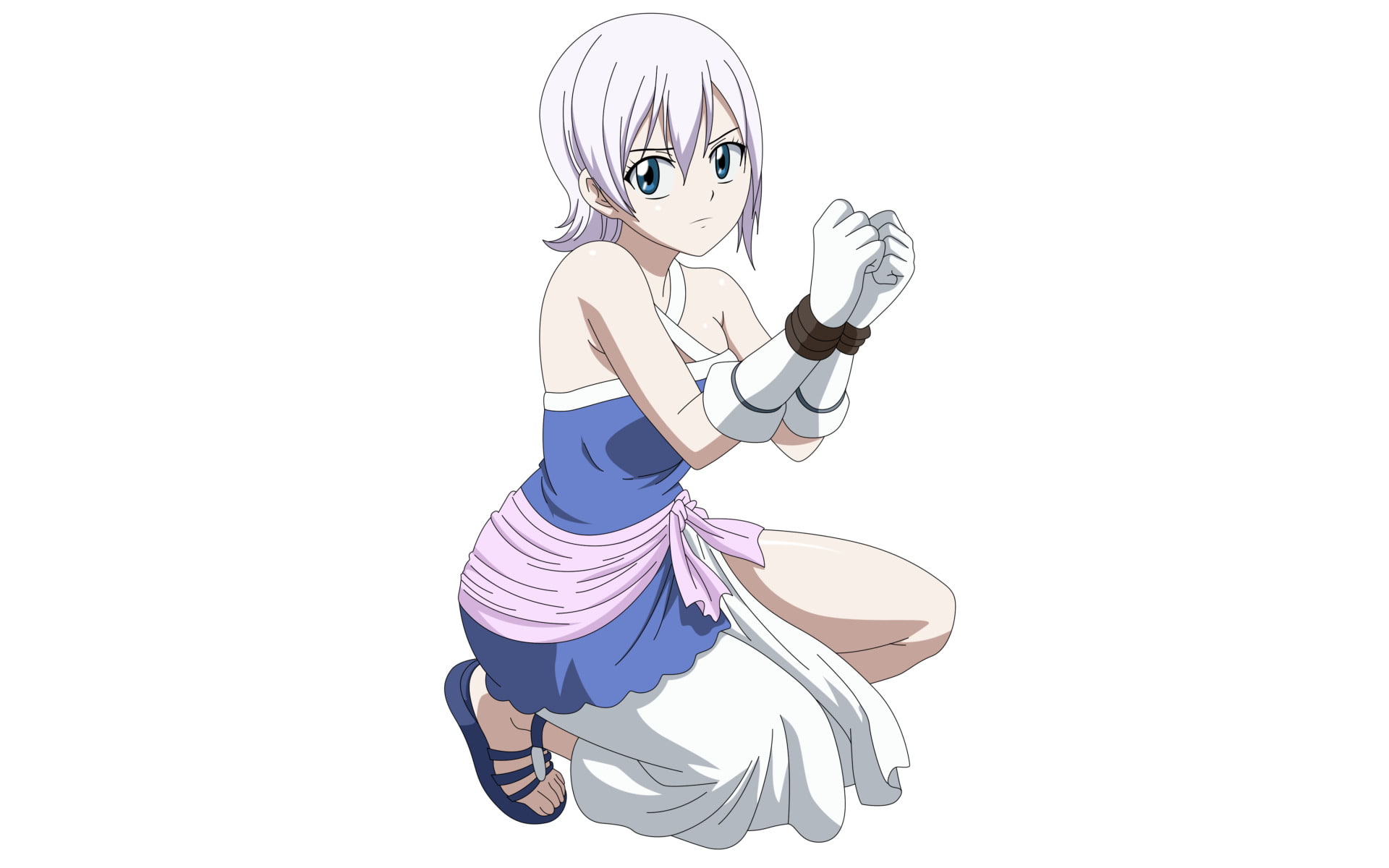 Fairy Tail, Anime, Short Hair, Glove, White Hair, Blue Eyes, Lisanna Strauss, Skirt, Girl, Belt, 1080P, HD Wallpaper