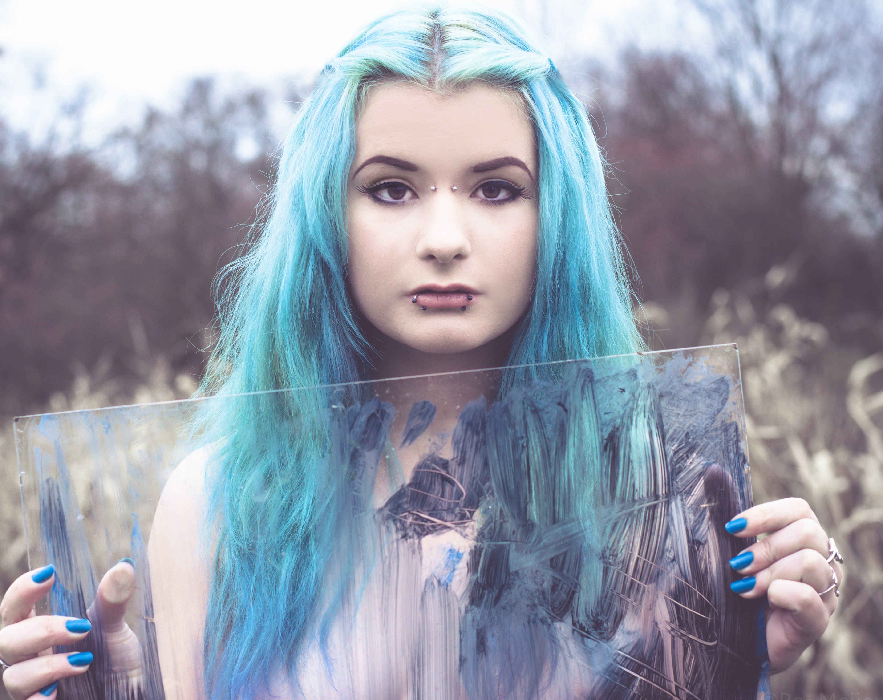 devil, kitty, lifestyles, cat, beautiful woman, pastelgoth, hairstyle, portrait, window, fairy, leisure activity, teenager, wicca, beauty, dyed hair, tattooedgirl, HD Wallpaper