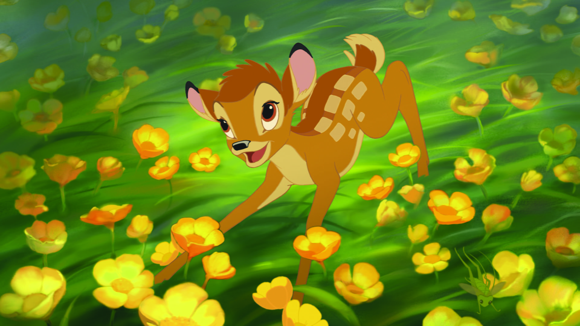 wallpapers, meadow, 1080P, hd, flower, image, cartoon, dekstop, backgrounds, bambi, HD Wallpaper