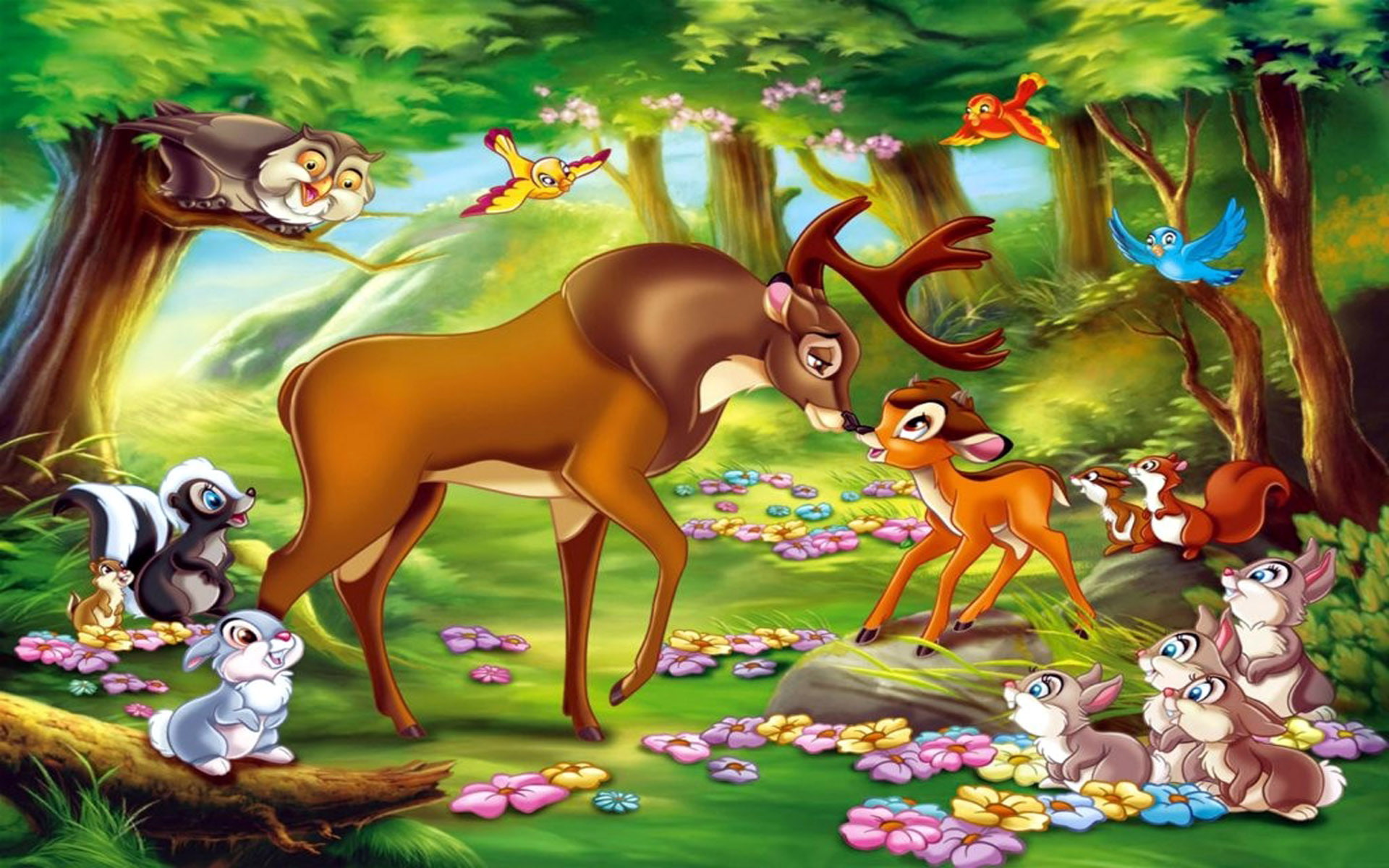  hd, forest, great, bambi, deer, friends, prince, 1080P, HD Wallpaper