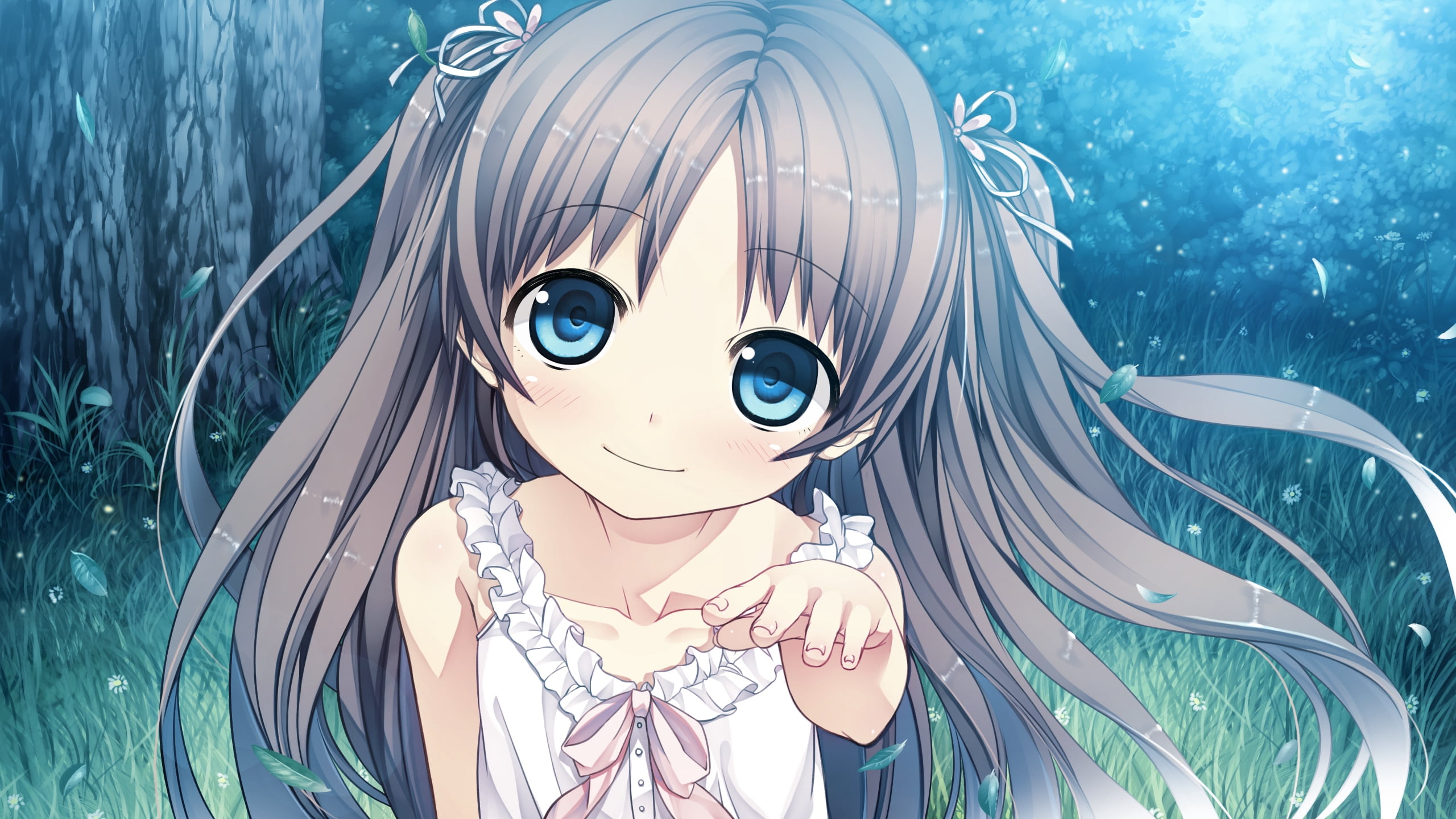 female, close-up, outdoors, nature, one Person, gray, girls, gesture, child, women, females, young Adult, fantasy, computer Graphic, teenage Girls, smile, HD Wallpaper