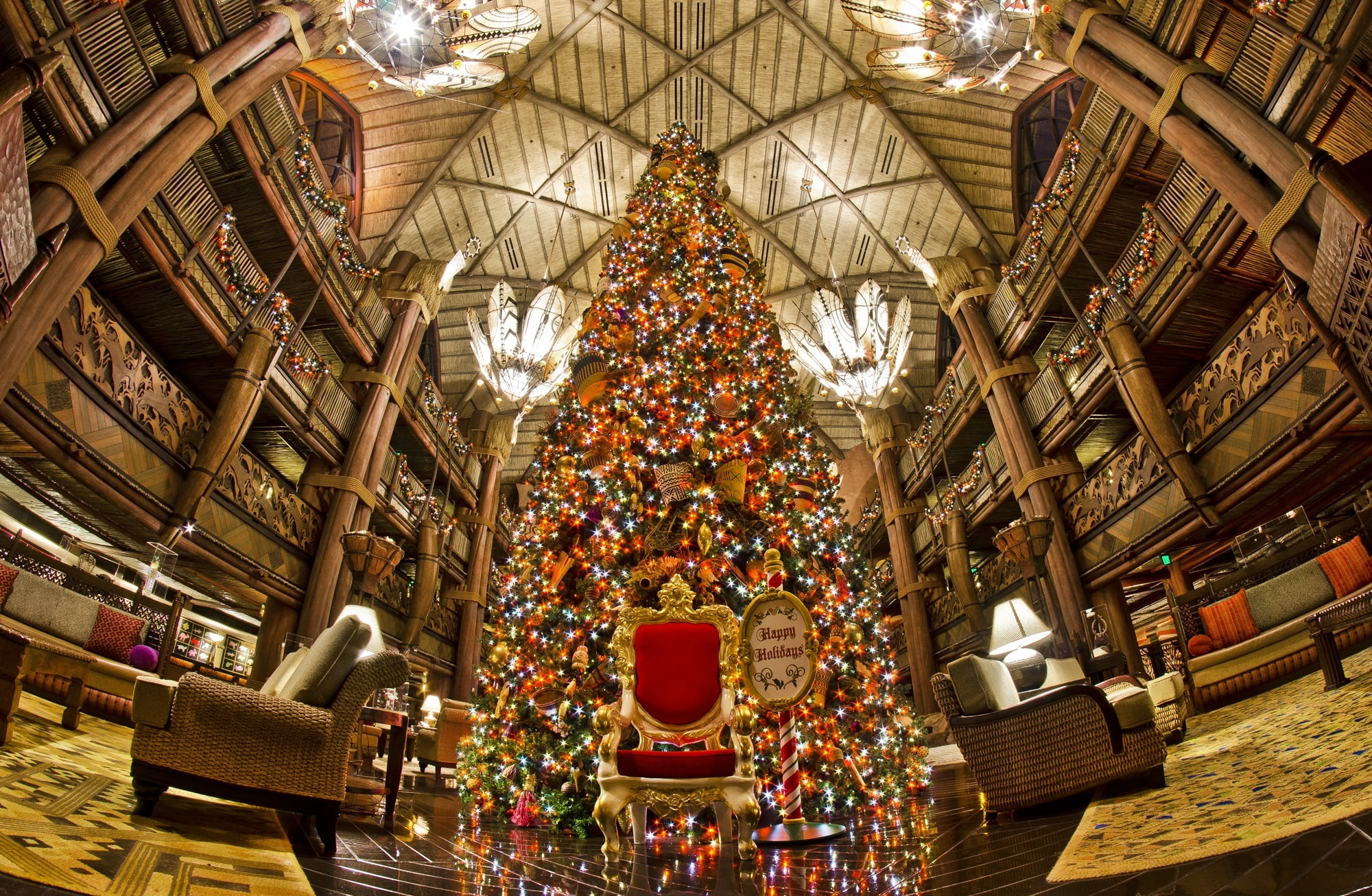 place of worship, religion, illuminated, indoors, lighting equipment, no people, building, Disney, built structure, spirituality, tree, Christmas, kingdom, HD Wallpaper