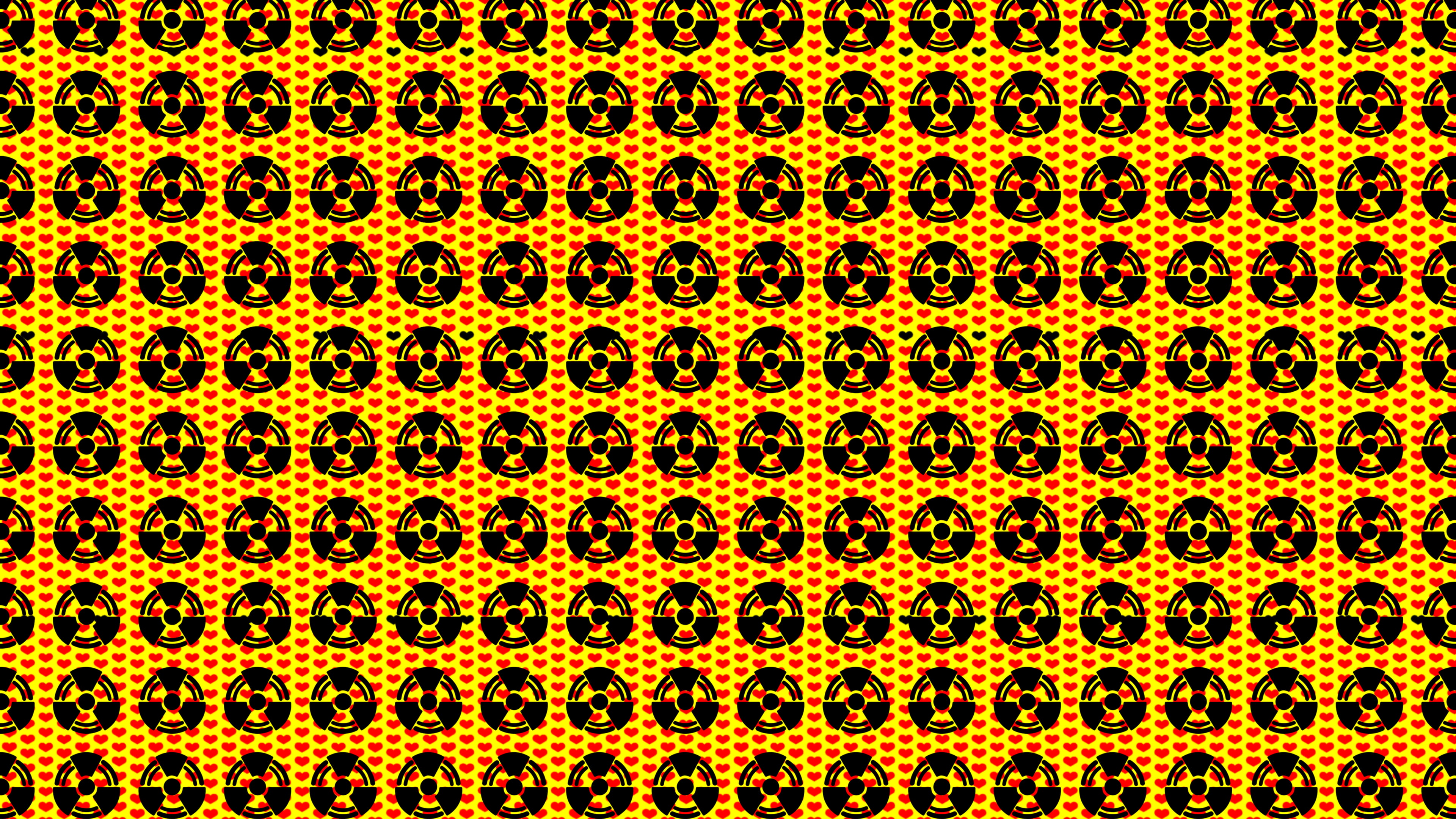 4K, nuclear, heart, radioactive, yellow, hide (musician), HD Wallpaper