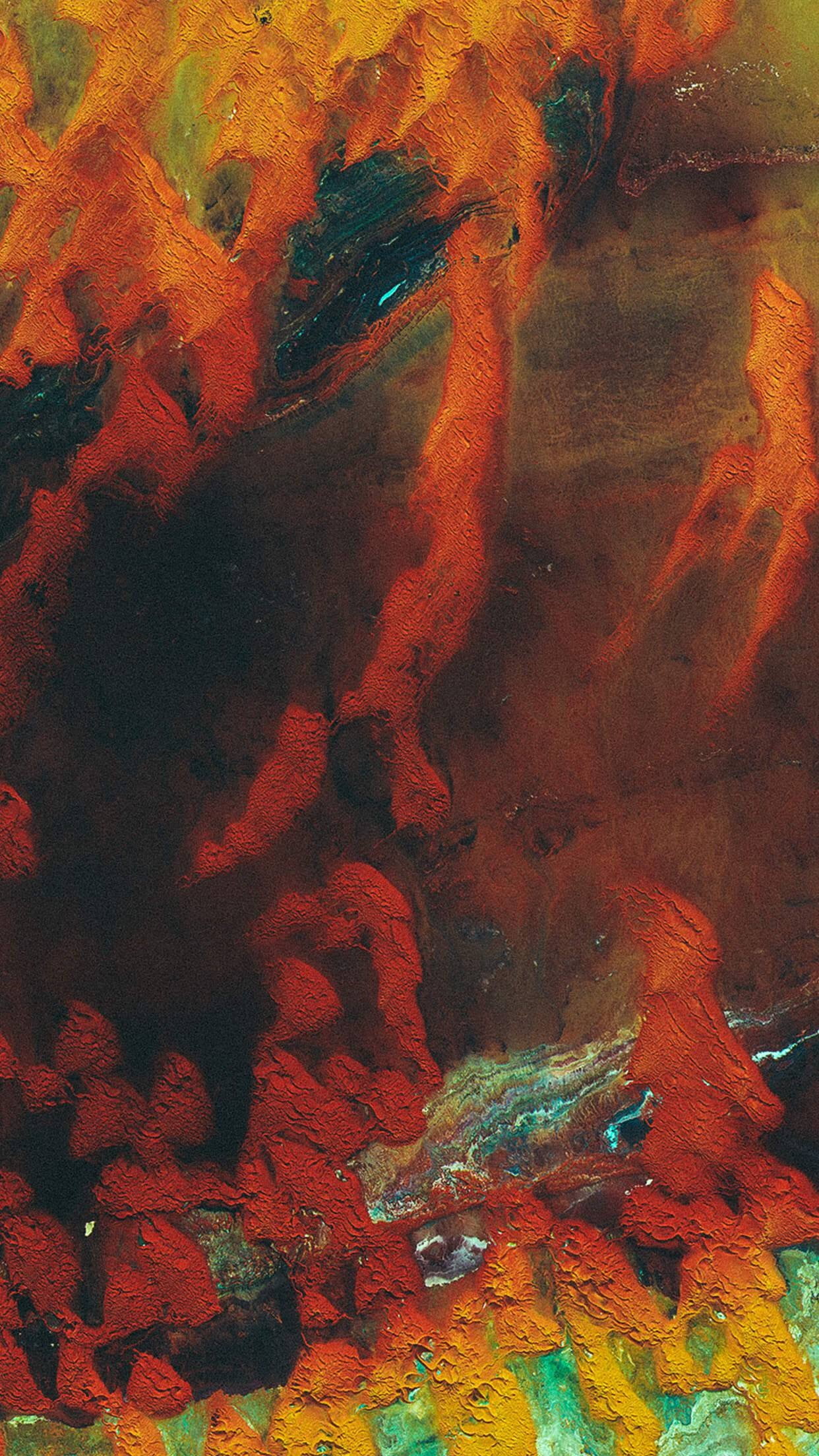 nature, abstract, red, full frame, water, textured, chaos, outdoors, vibrant color, abstract backgrounds, creativity, pattern, pollution, art and craft, Phone HD Wallpaper
