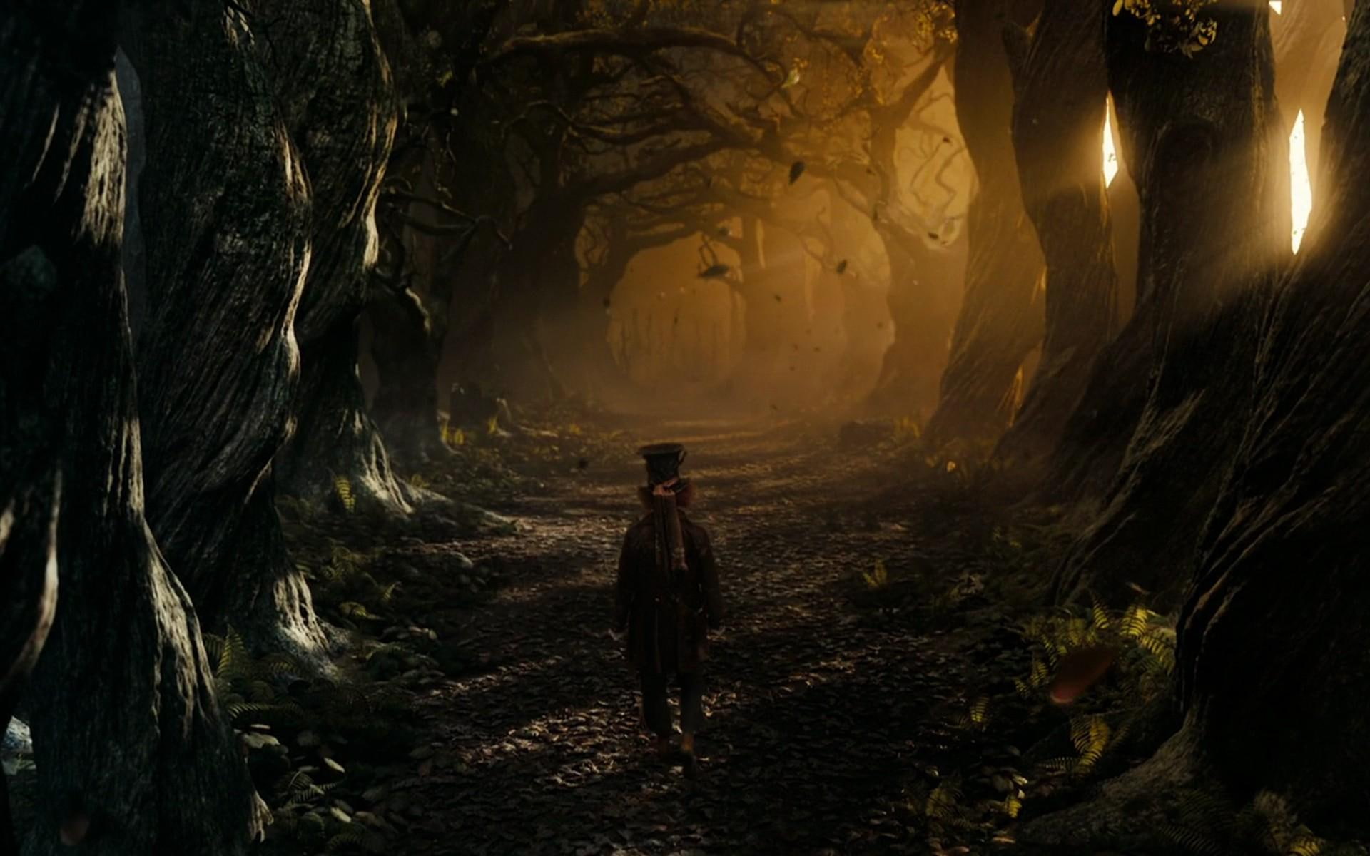 path, tress, fantasy, 1080P, tree, alice and wonderland, nature, alone, abstract, dark, 3d and abst, forest, HD Wallpaper