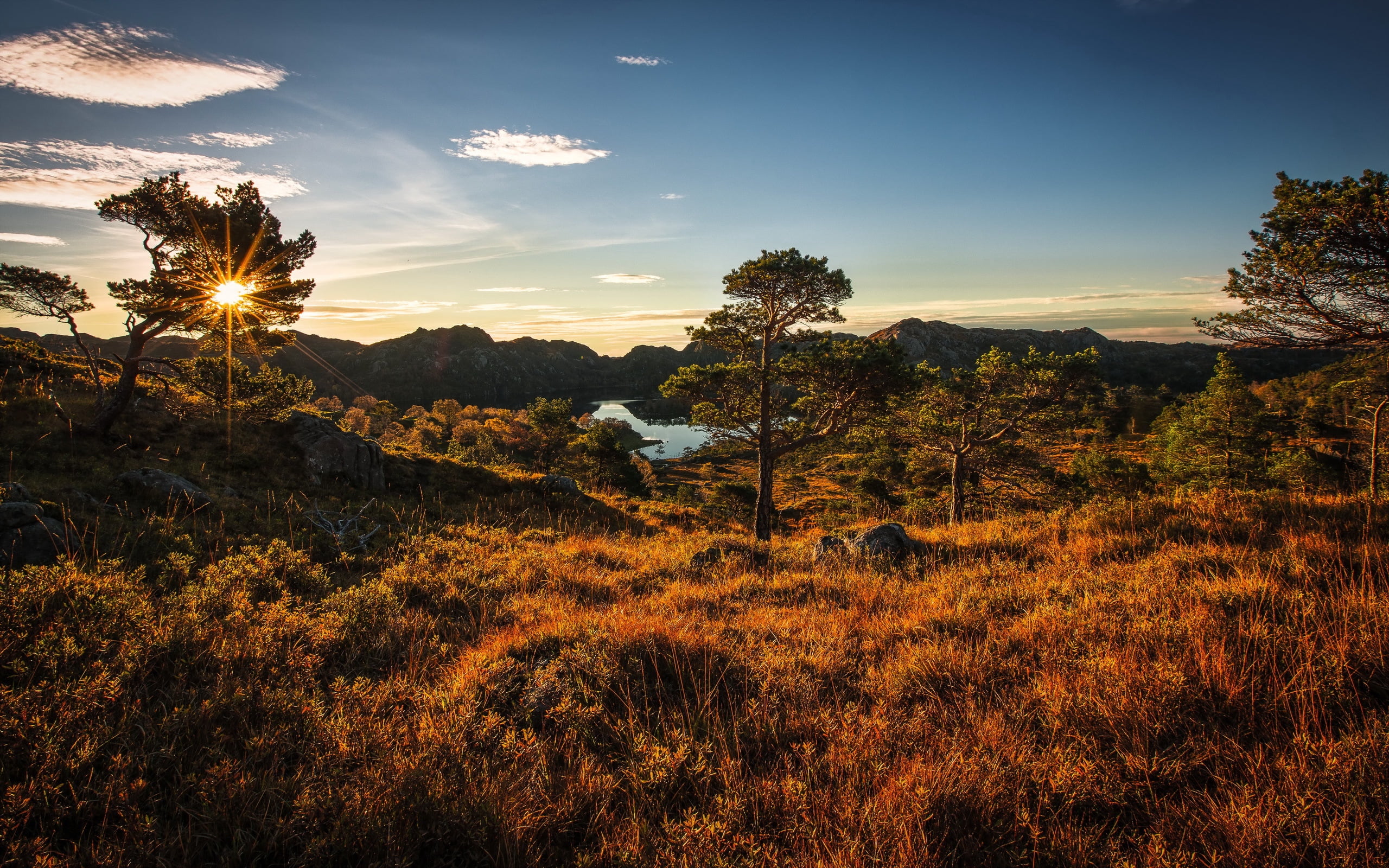 scenics, blue, travel, mountain Peak, 2K, sky, morning, outdoors, dawn, norway, sunlight, growth, landscape, non-urban scene, mountain, idyllic, rock - Object, HD Wallpaper