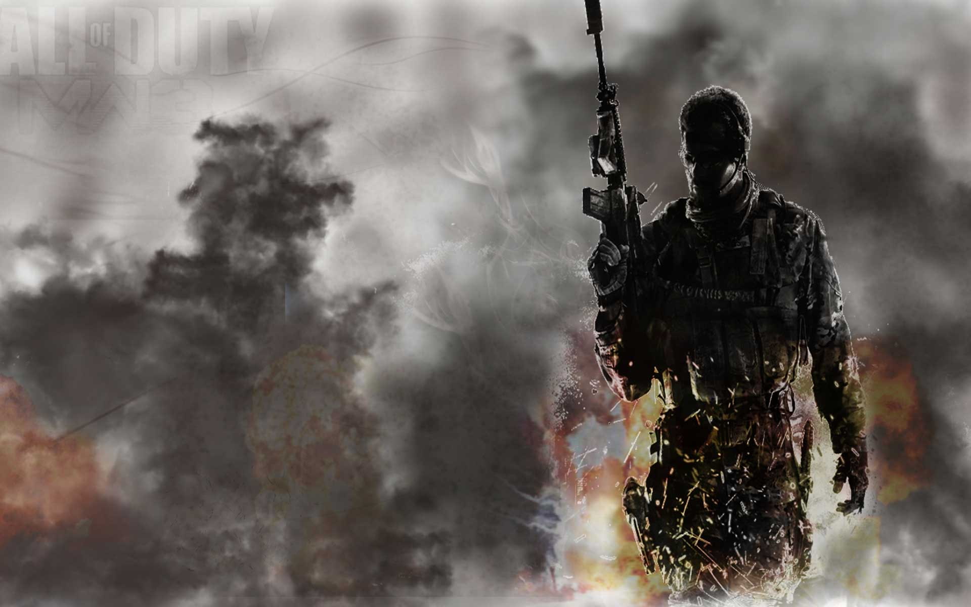 fire, modern, weapon, glasses, glove, 1080P, soldier, smog, HD Wallpaper