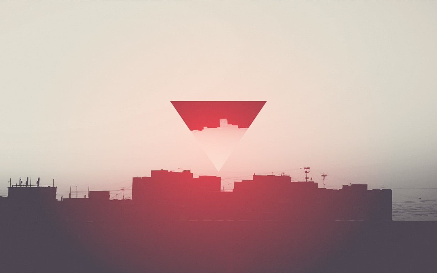 copy space, smog, business, sunlight, triangle, concrete, landscape, sun, clear sky, city, vector, office building exterior, sunset, sunrise - Dawn, digital art, HD Wallpaper