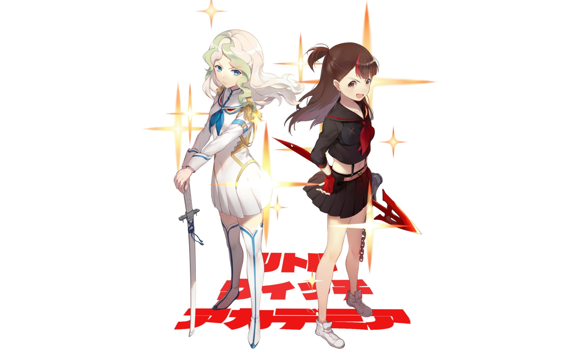 Akko Kagari, Crossover, Anime, Little Witch Academia, Kill La Kill, Diana Cavendish, 1080P, HD Wallpaper