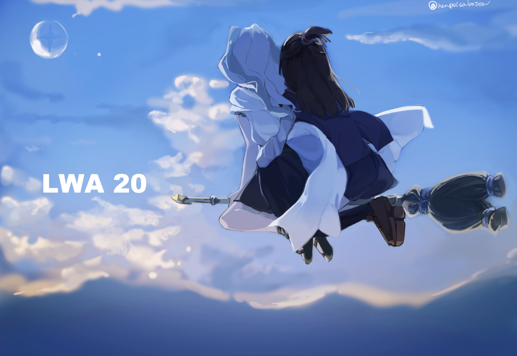 sky, anime girls, anime, Little Witch Academia, 1080P, Kagari Akko, HD Wallpaper