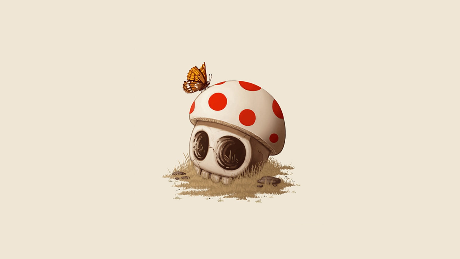 fan art, close-up, white, car, mushroom, fun, representation, white background, animal themes, single object, mammal, motor vehicle, 1080P, illustration, HD Wallpaper