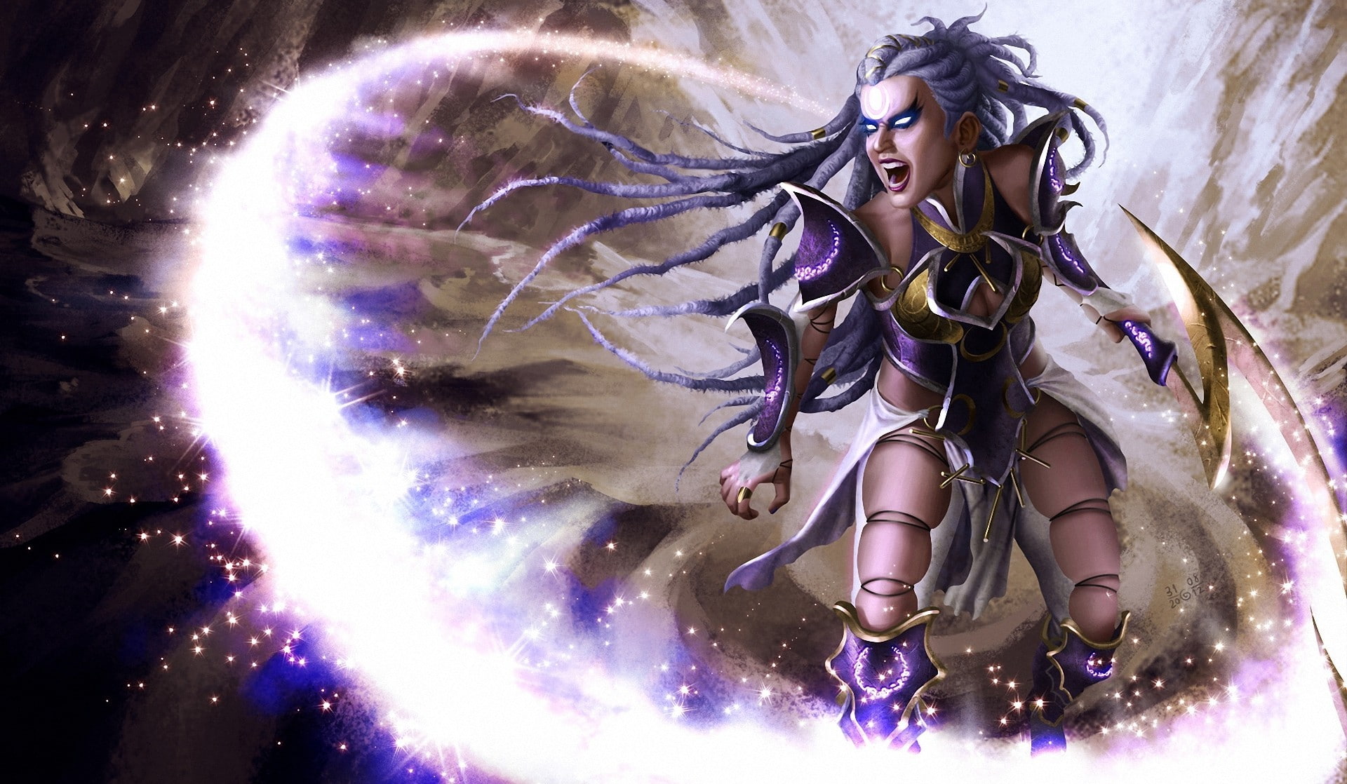 fantasy art, video games, Diana, 1080P, League of Legends, HD Wallpaper