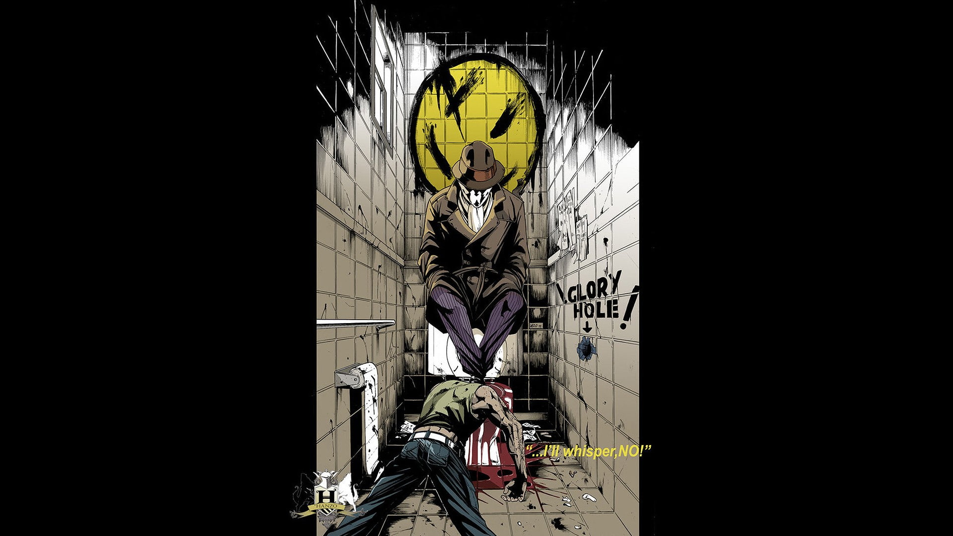 watchmen, comics, rorschach, 1080P, background, black, HD Wallpaper
