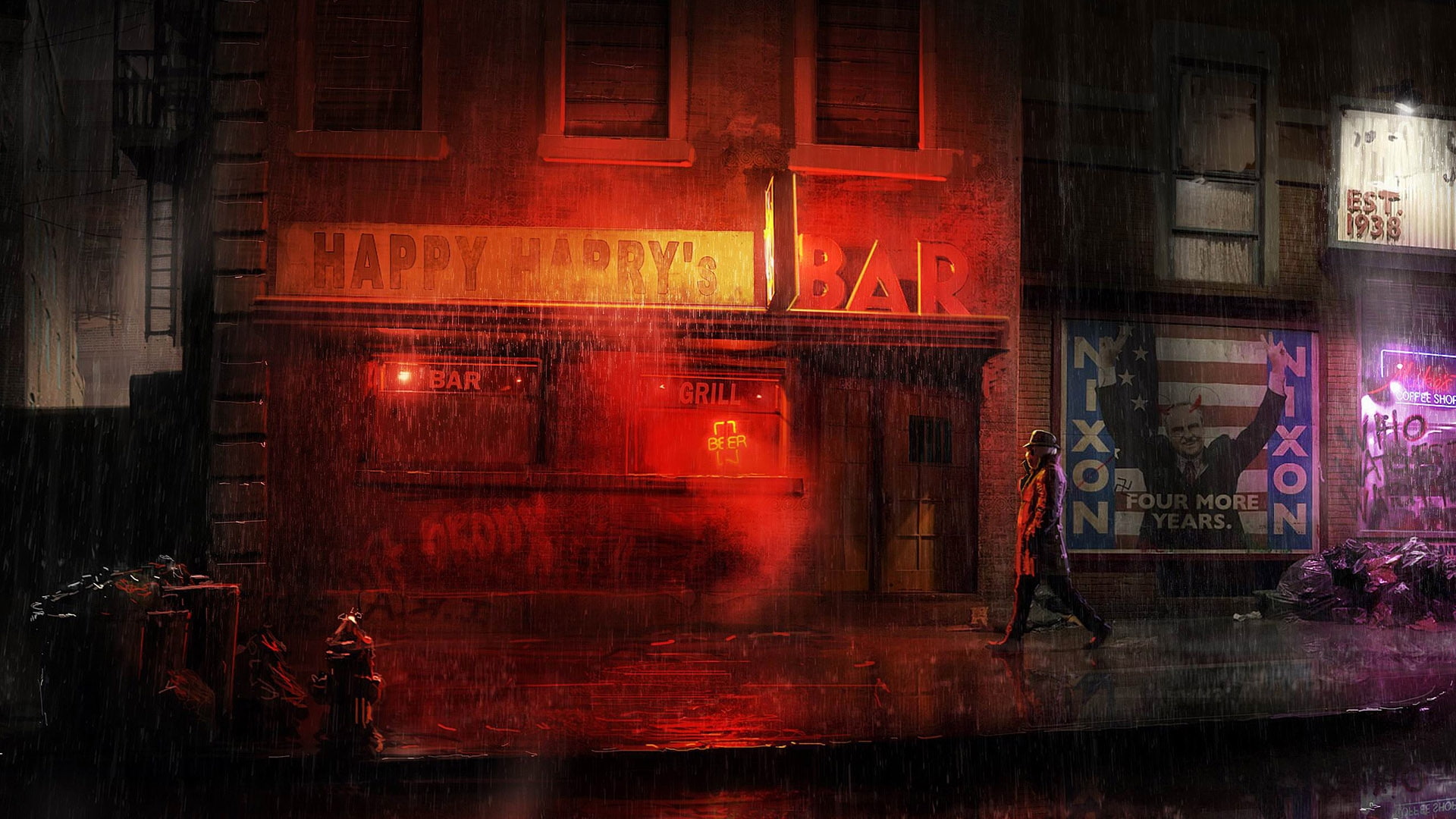 movies, rain, x, entertainment, artwork, 1080P, rorschach, Watchmen, hd, art, HD Wallpaper