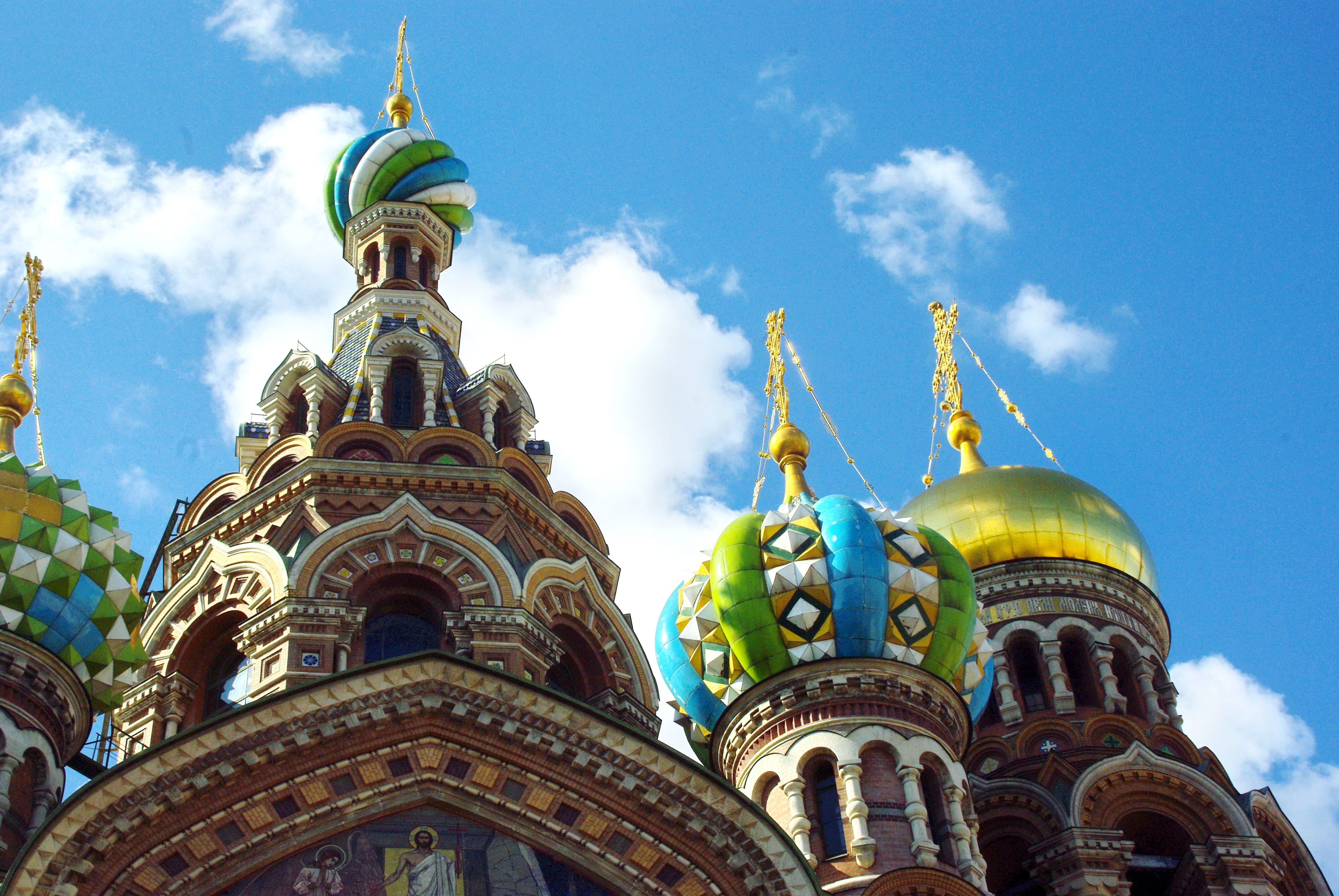 basil, travel, place of worship, building, architecture, sky, cathedral, s, st, travel destinations, ornate, Russia, building exterior, spire, day, St Petersburg, HD Wallpaper