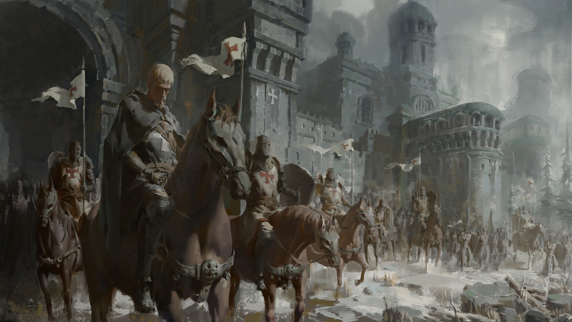 1080P, Knight, Horse, Fantasy, Warrior, Castle, Crusader, HD Wallpaper