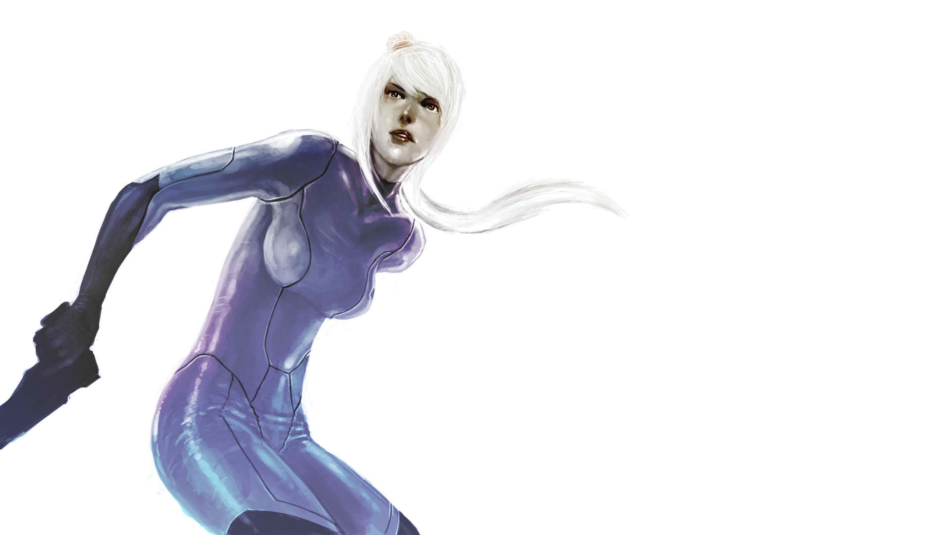 white, samus, video games, metroid, hd, suit, 1080P, drawing, zero, HD Wallpaper