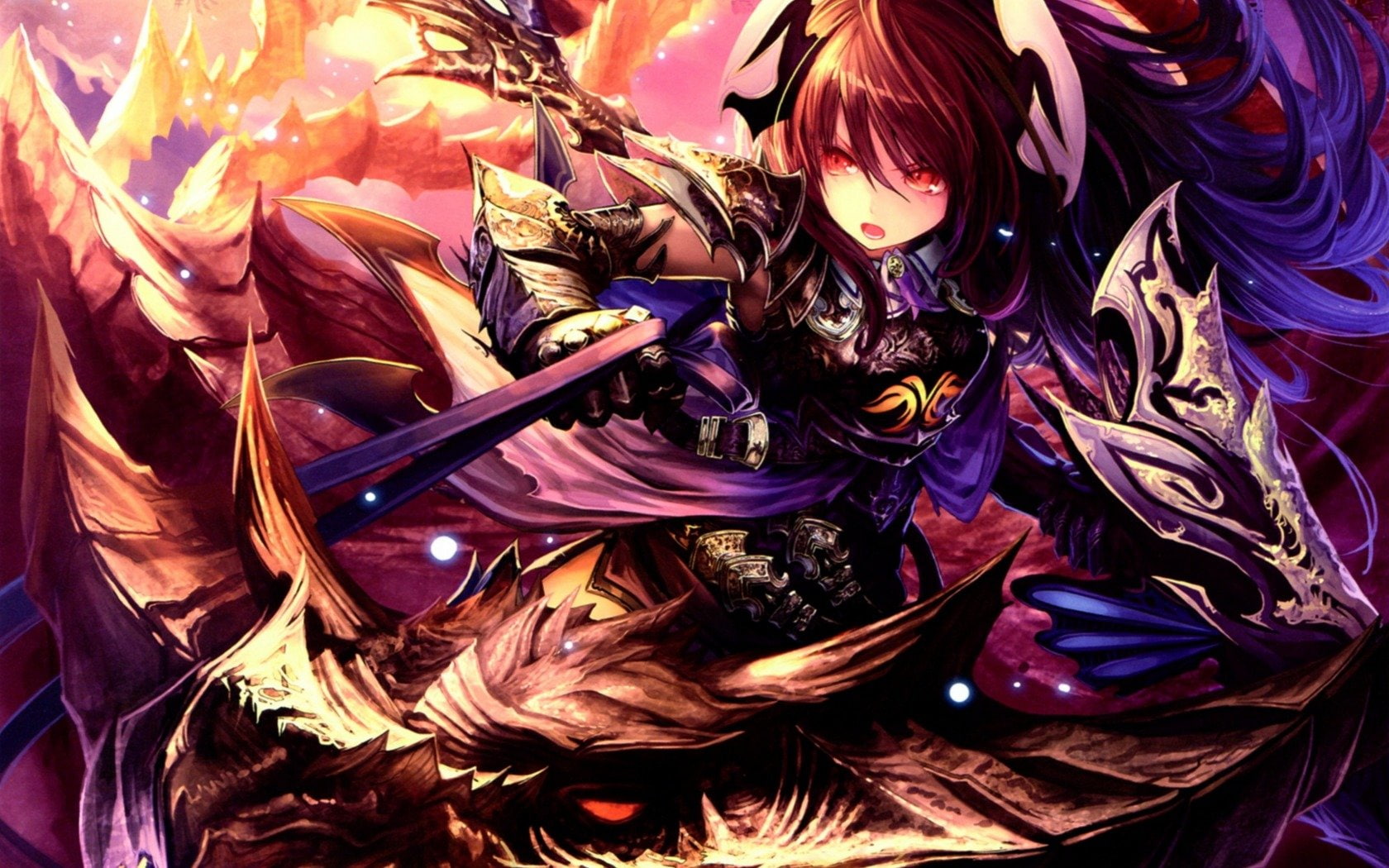 720P, angel, obu, blood, adventure, bahamut, fantasy, tachikawa, mushimaro, action, rpg, bimo, girl, 1bahamut, bahamuto, anime, buraddo, artwork, fighting, HD Wallpaper