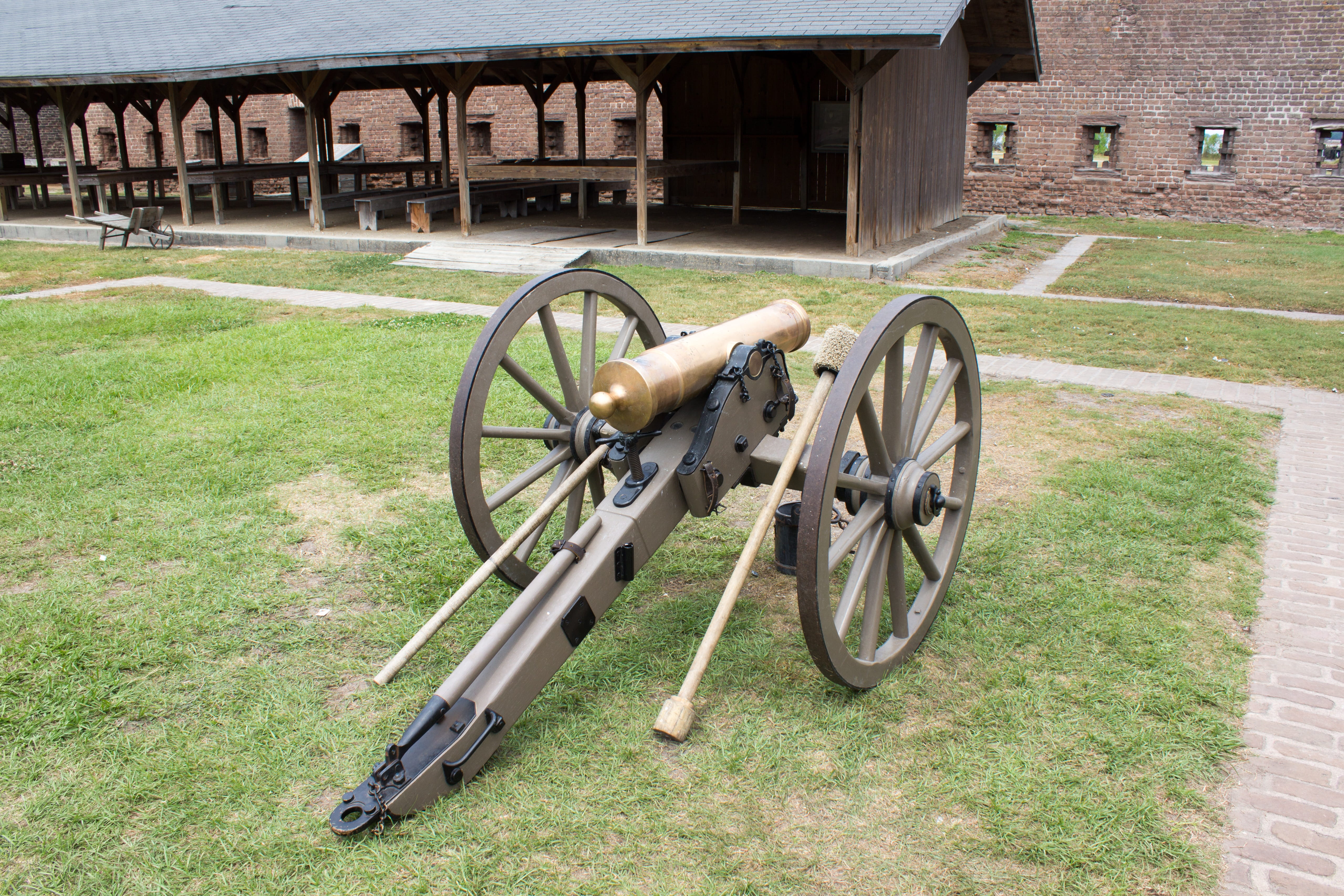 no people, jackson, battle, Fort James Jackson, ammunition, building exterior, attack, defend, bastion, parks, military, james, heavy, grass, 4K, outdoors, HD Wallpaper