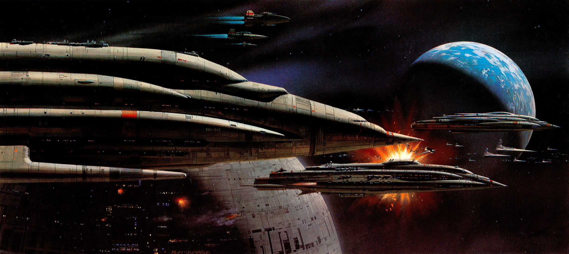 architecture, Star Wars, no people, city, transportation, reflection, concept art, nature, Endor, 1080P, water, glowing, building exterior, connection, HD Wallpaper
