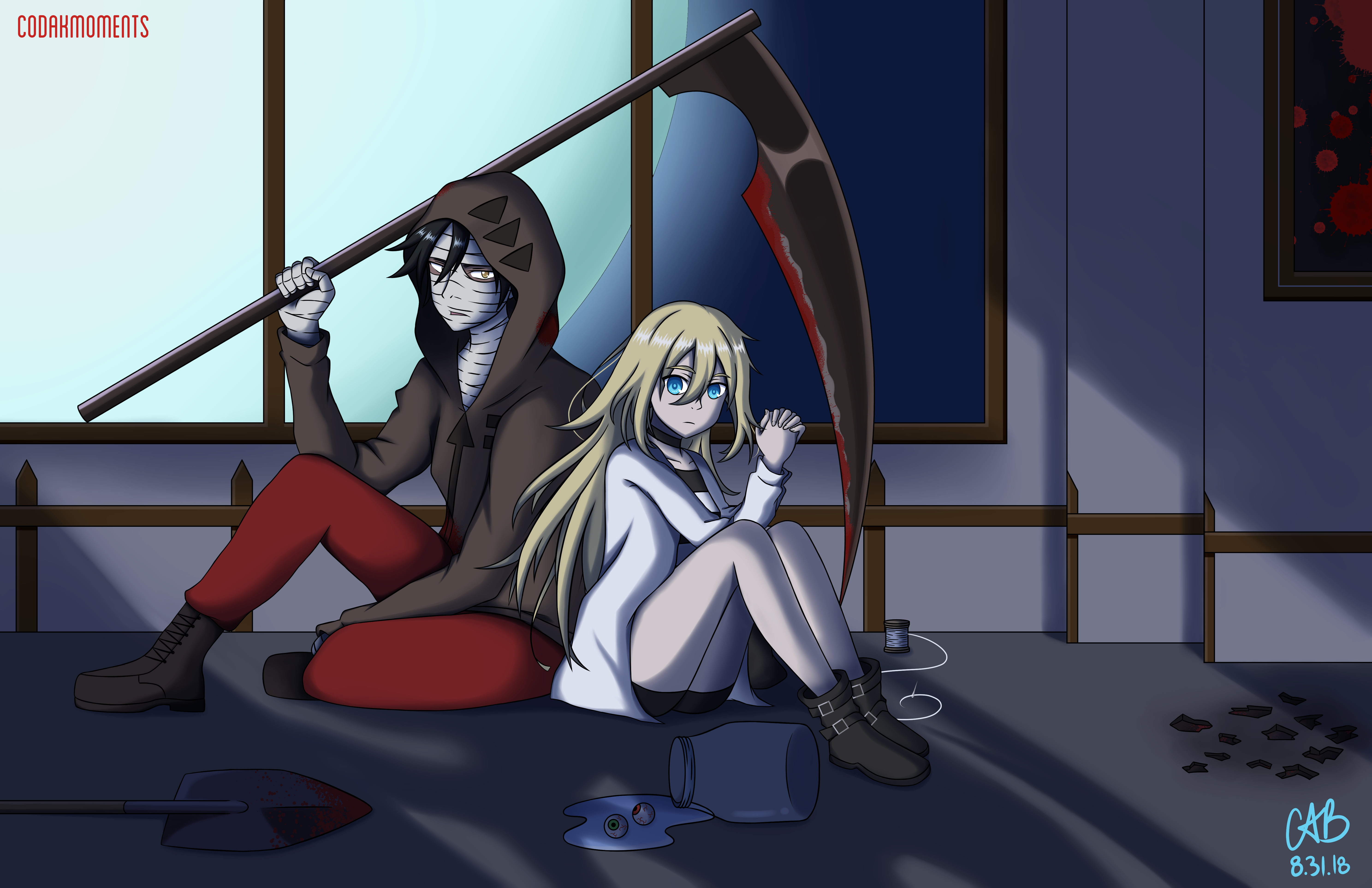 Angels Of Death, Rachel Gardner, Anime, 5K, Satsuriku no Tenshi, Zack (Angels Of Death), HD Wallpaper