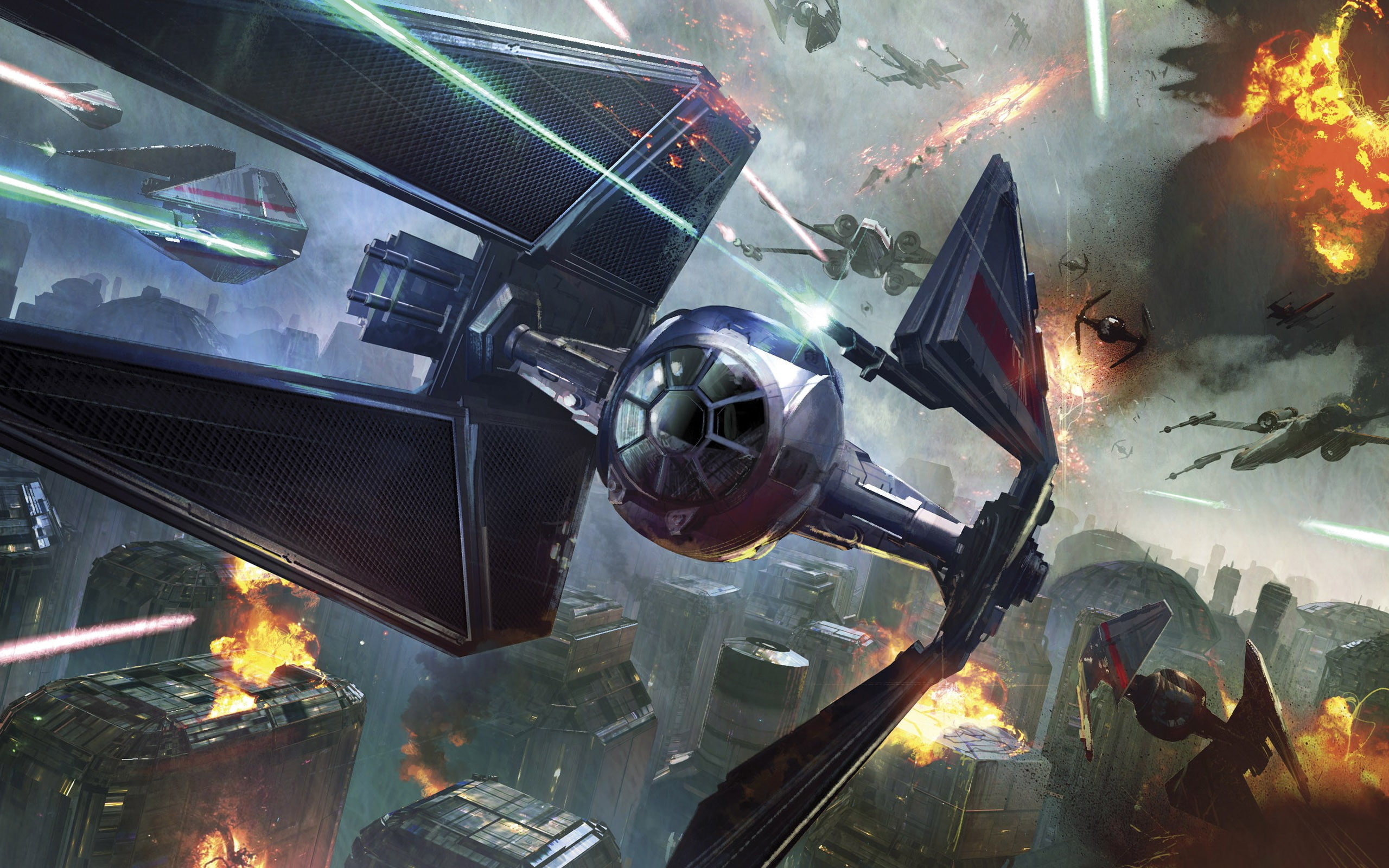 close-up, transparent, city, 2K, indoors, TIE Interceptor, fire - natural phenomenon, reflection, X wing, retail, fire, no people, Star Wars, food, battle, HD Wallpaper