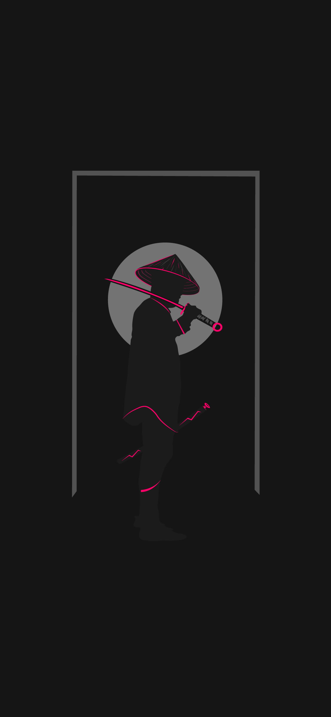 antographics, laser swords, modern, minimalism, swordsman, neon green, Moon, 1080P, illustration, Ronin, neon glow, neon, digital, katana, sword, Ninja, Phone HD Wallpaper