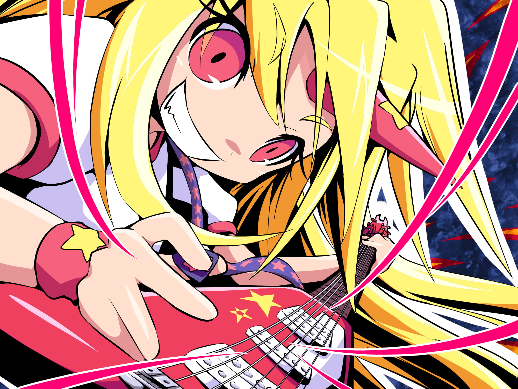 games, touhou, anime, girls, hoshiguma, guitars, yuugi, music, 1080P, video, oni, HD Wallpaper
