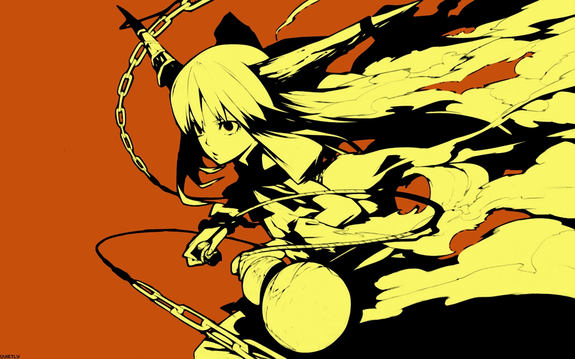 oni, girls, art, demons, hd, ibuki, suika, anime, 1080P, horns, Touhou, HD Wallpaper