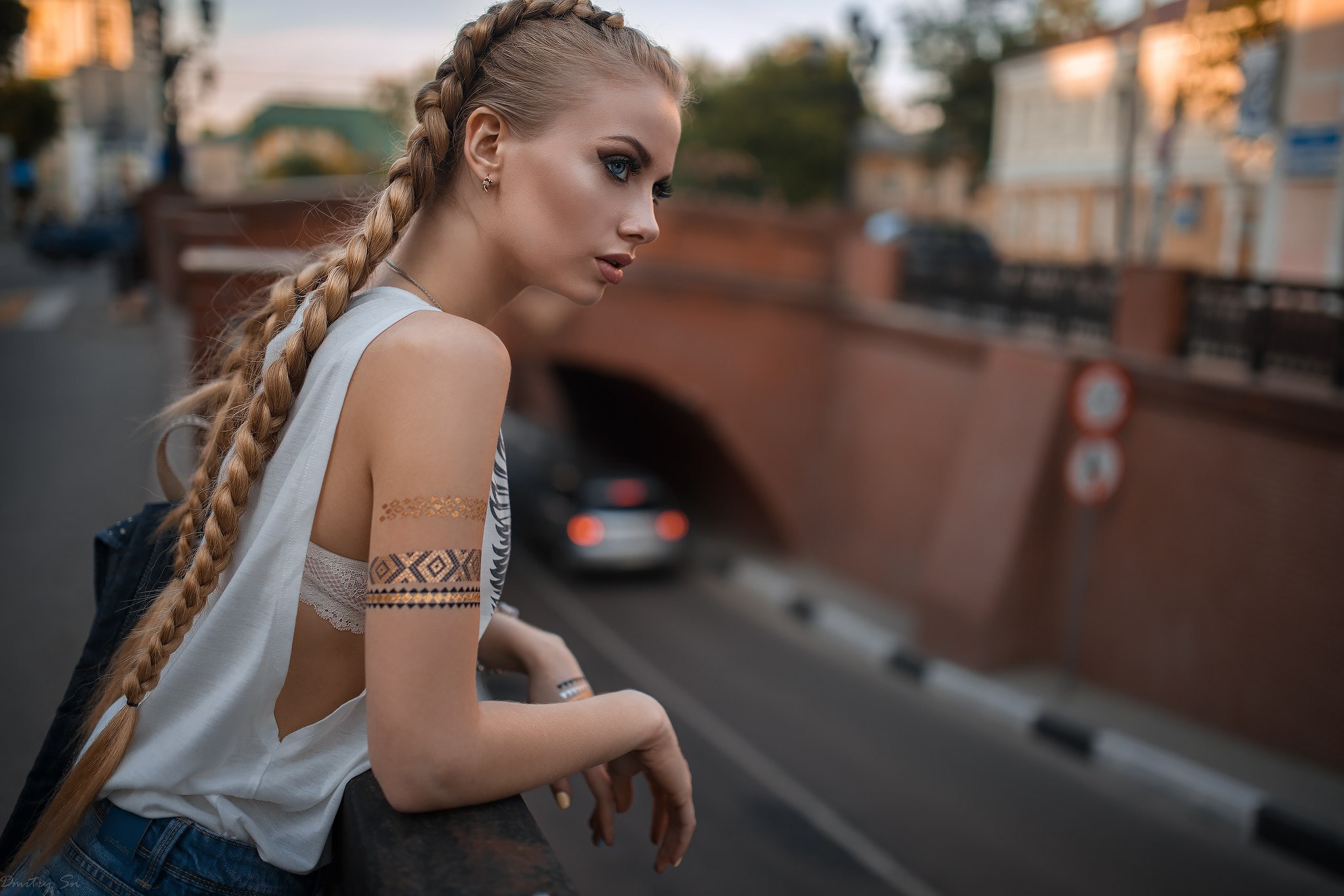 girl, style, 1080P, Karina Tikhonovskaya, Dmitry Sn, braids, Dmitry Shulgin, HD Wallpaper