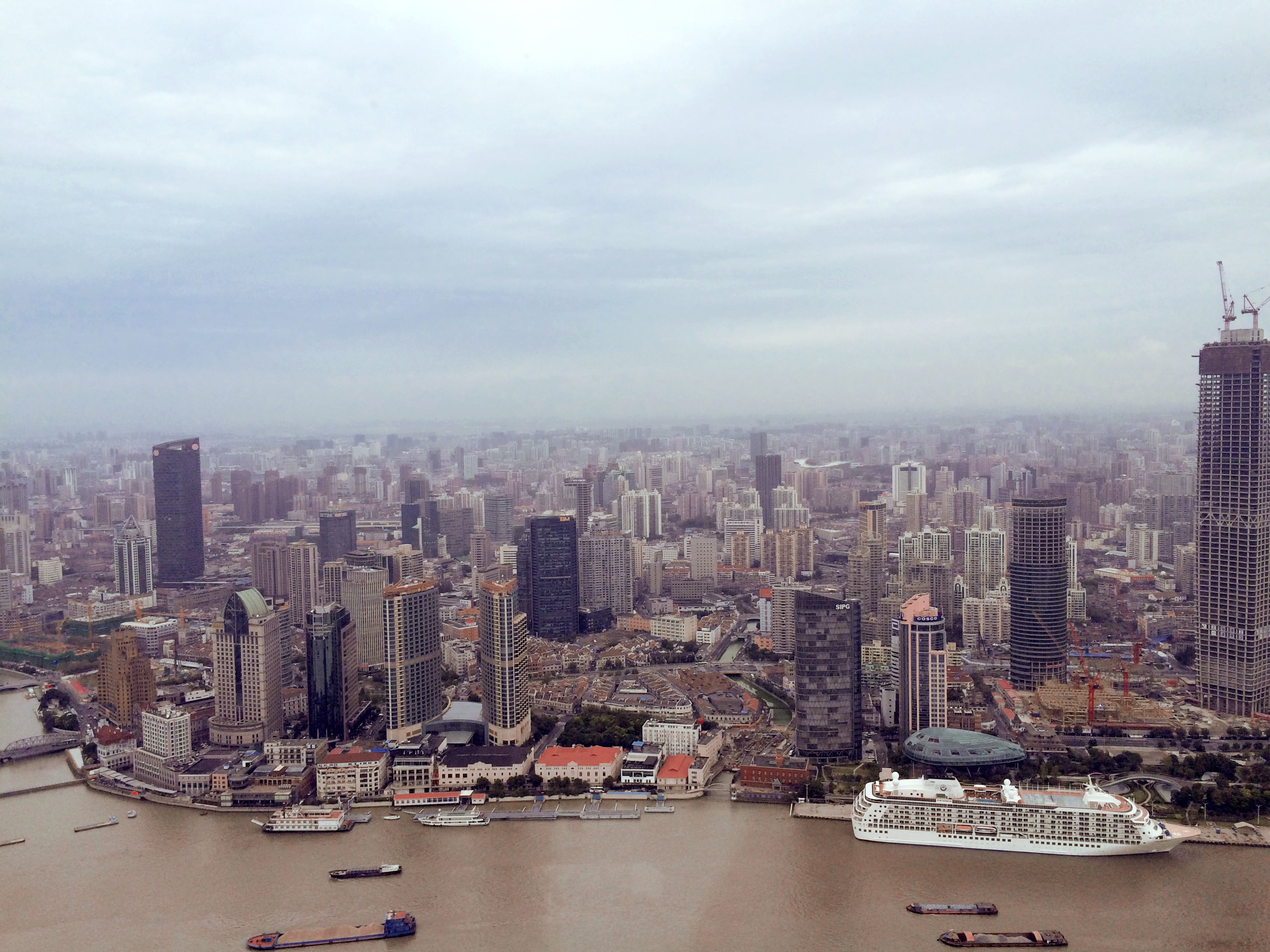 nautical vessel, tower, modern, business, sky, cloud - sky, building, china, overlook, day, downtown District, office building exterior, cityscape, river, HD Wallpaper