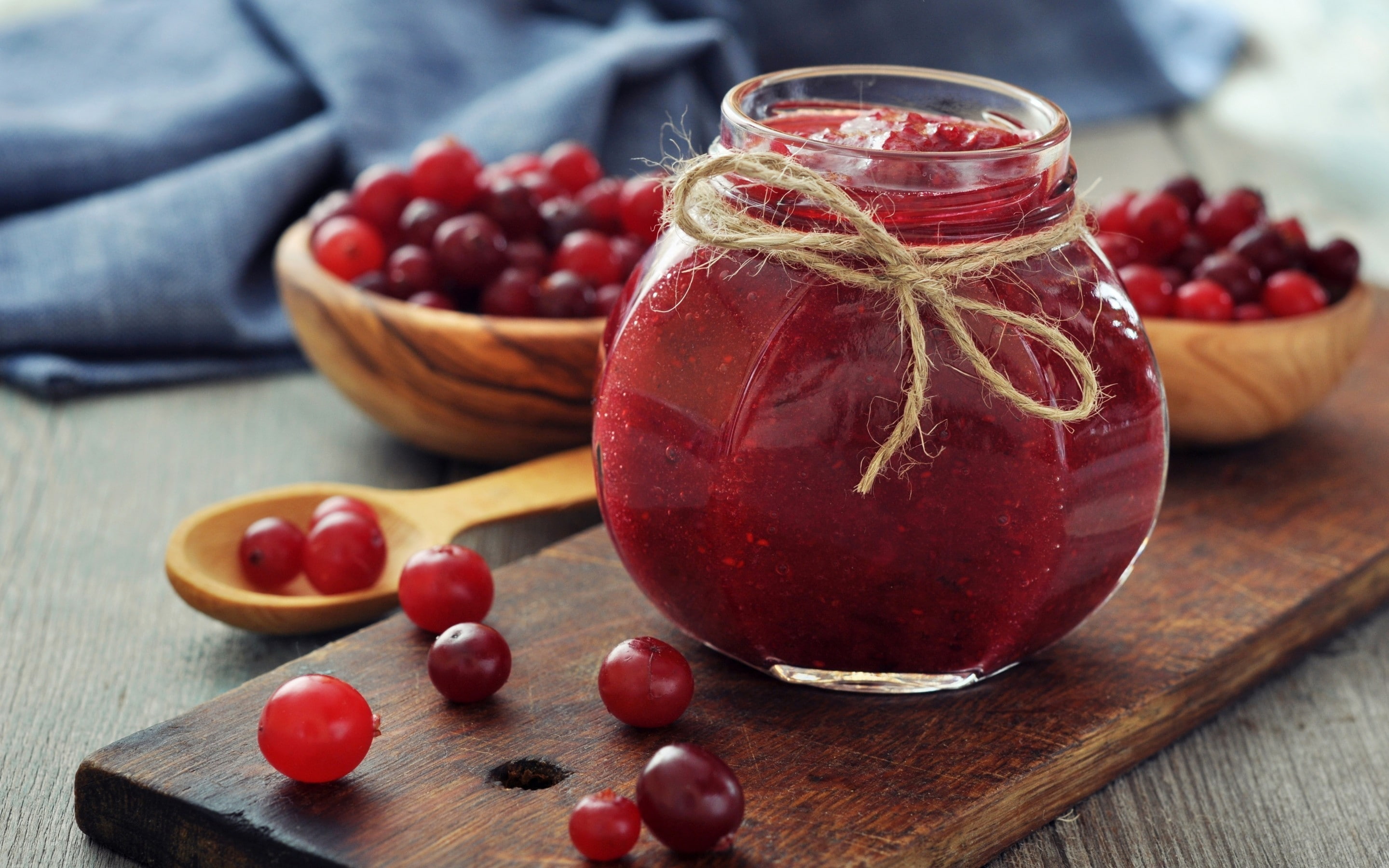 jam, jar, cranberries, berries, 2K, HD Wallpaper