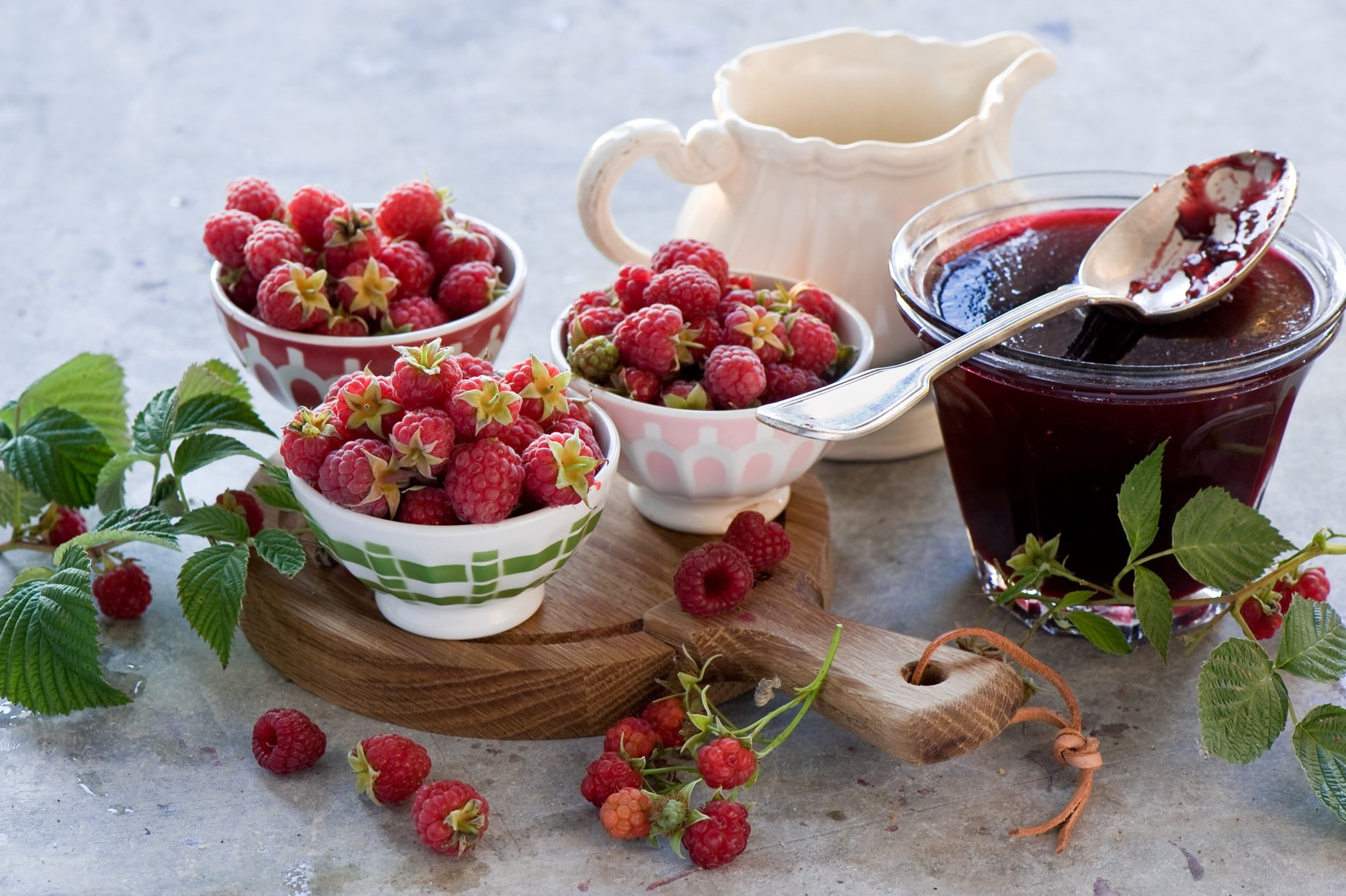 raspberries, dessert, nature, Jam, 1080P, fruit, HD Wallpaper