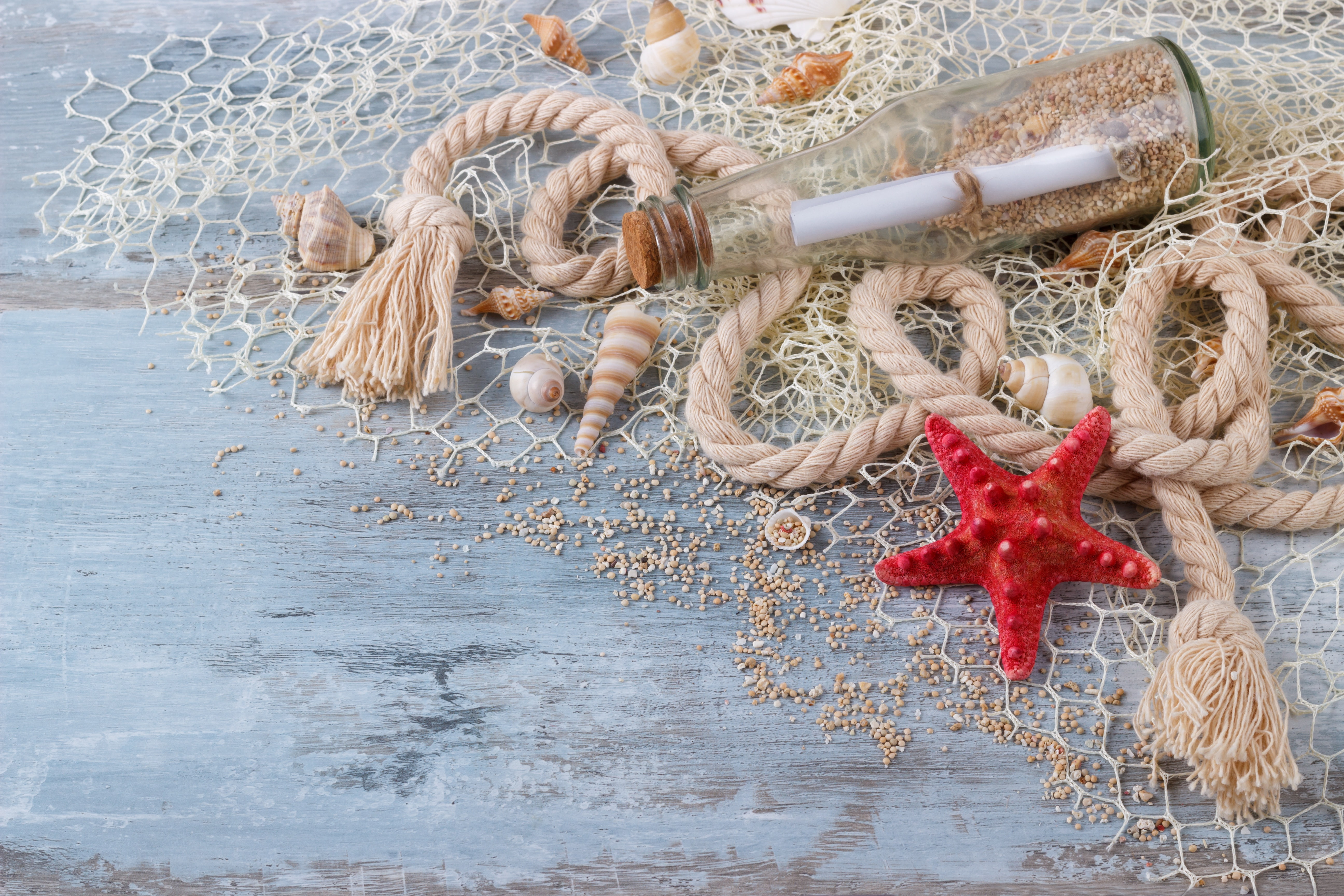 bottle, pearl, still life, seashells, starfish, marine, perl, 5K, letter, wood, shell, sand, HD Wallpaper