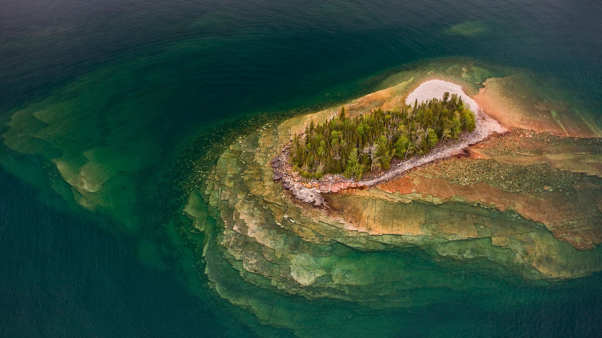 1080P, island, Lake Superior Provincial Park, Canada, trees, Ontario, HD Wallpaper