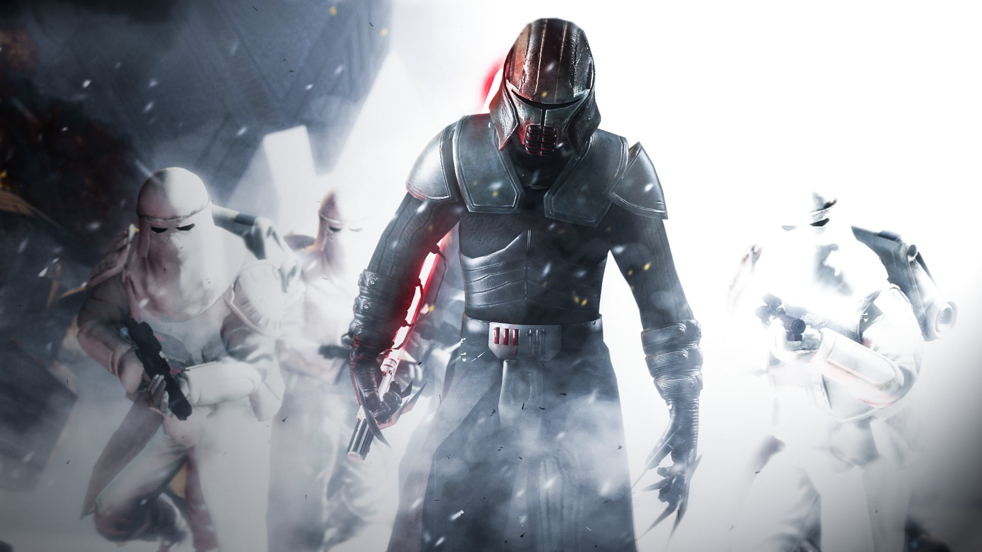 startroopers, fog, sith, light saber, weapon, saber, 1080P, Star Wars, sword, by sidezeo, gun, Starkiller, HD Wallpaper