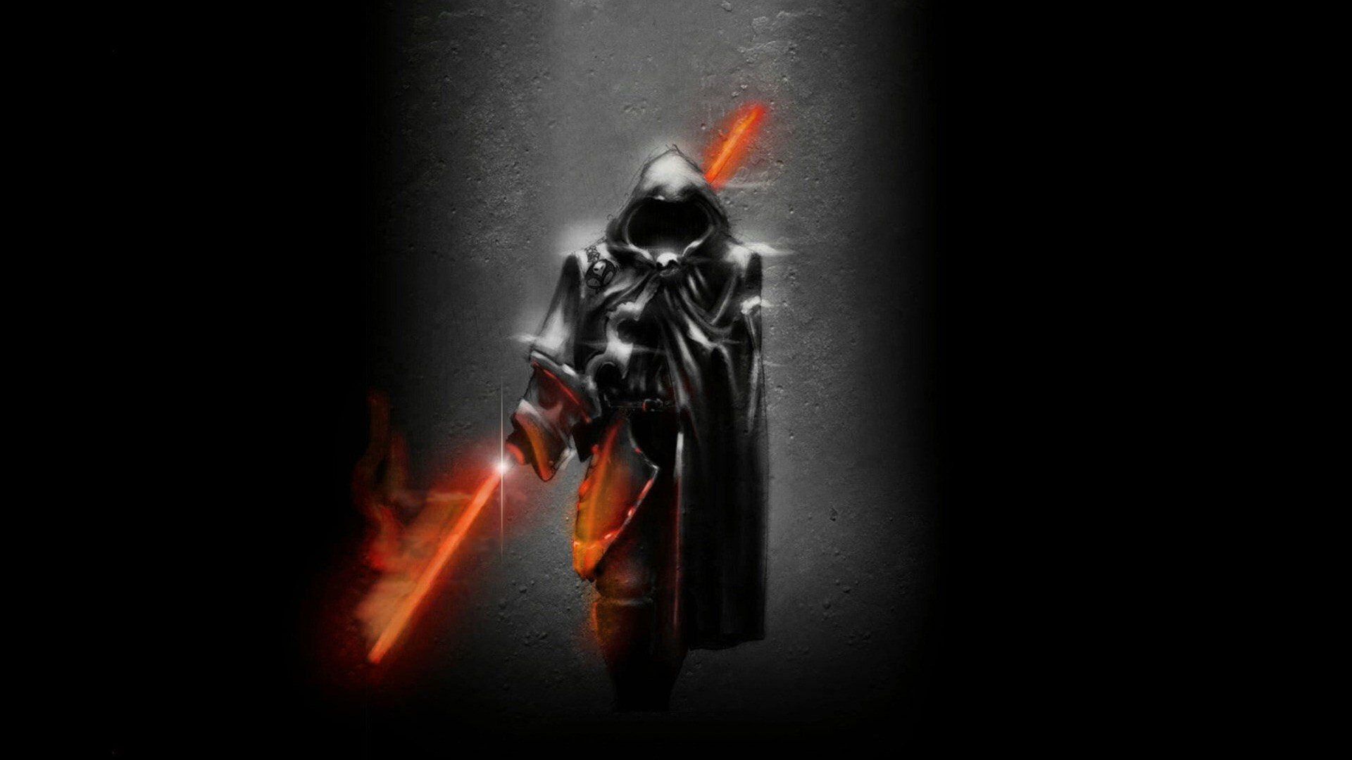 black, men, Dark, artwork, art, light, digital, warriors, Sabers, 1080P, HD Wallpaper