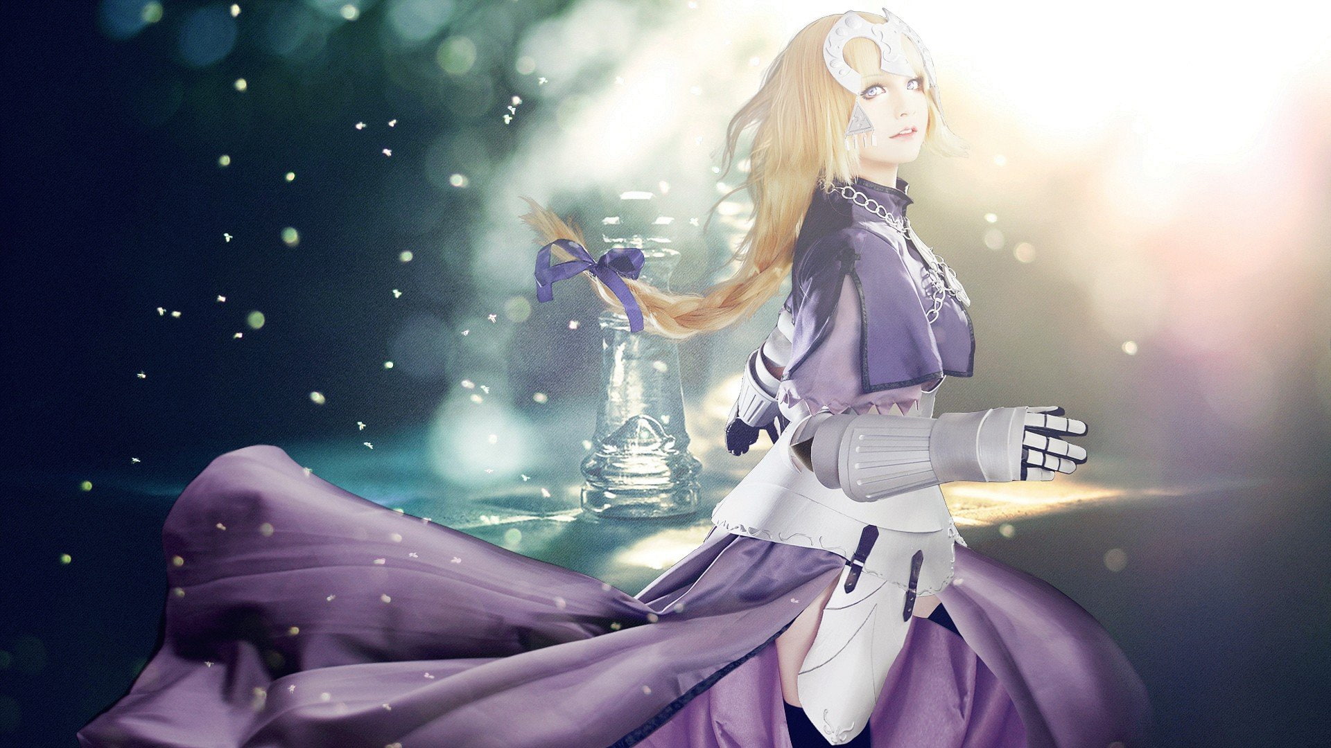 cosplay, Purple, 1080P, Lights, Jehanne Darc, Fate Series, Saber, Chess, HD Wallpaper