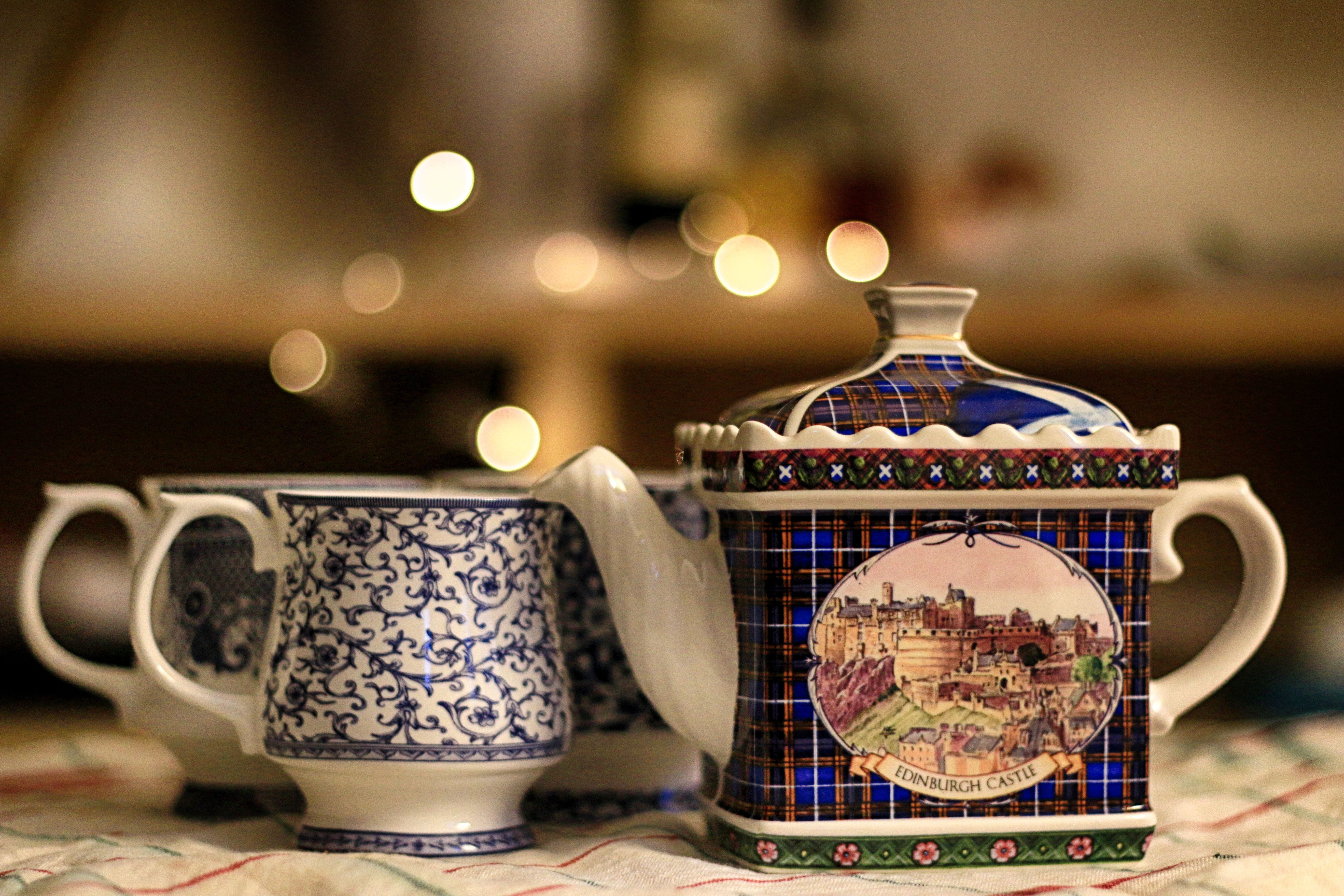 hot, pottery, black, food, crockery, focus on foreground, porcelain, cup, afternoon tea, tray, teapot, ceramic, food and drink, tea cup, beverage, morning, HD Wallpaper