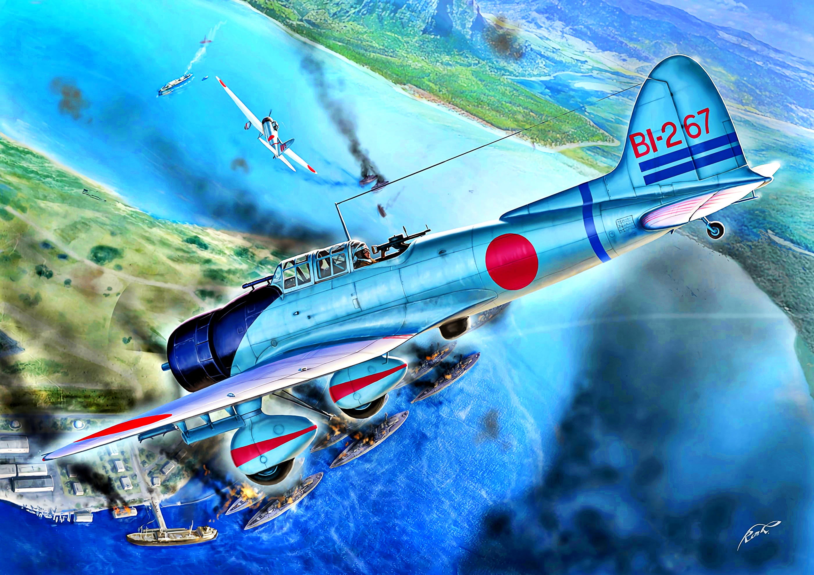 Pearl Harbor, D3A, WWII, Aichi, 2K, Dive, Japan, " Val, HD Wallpaper