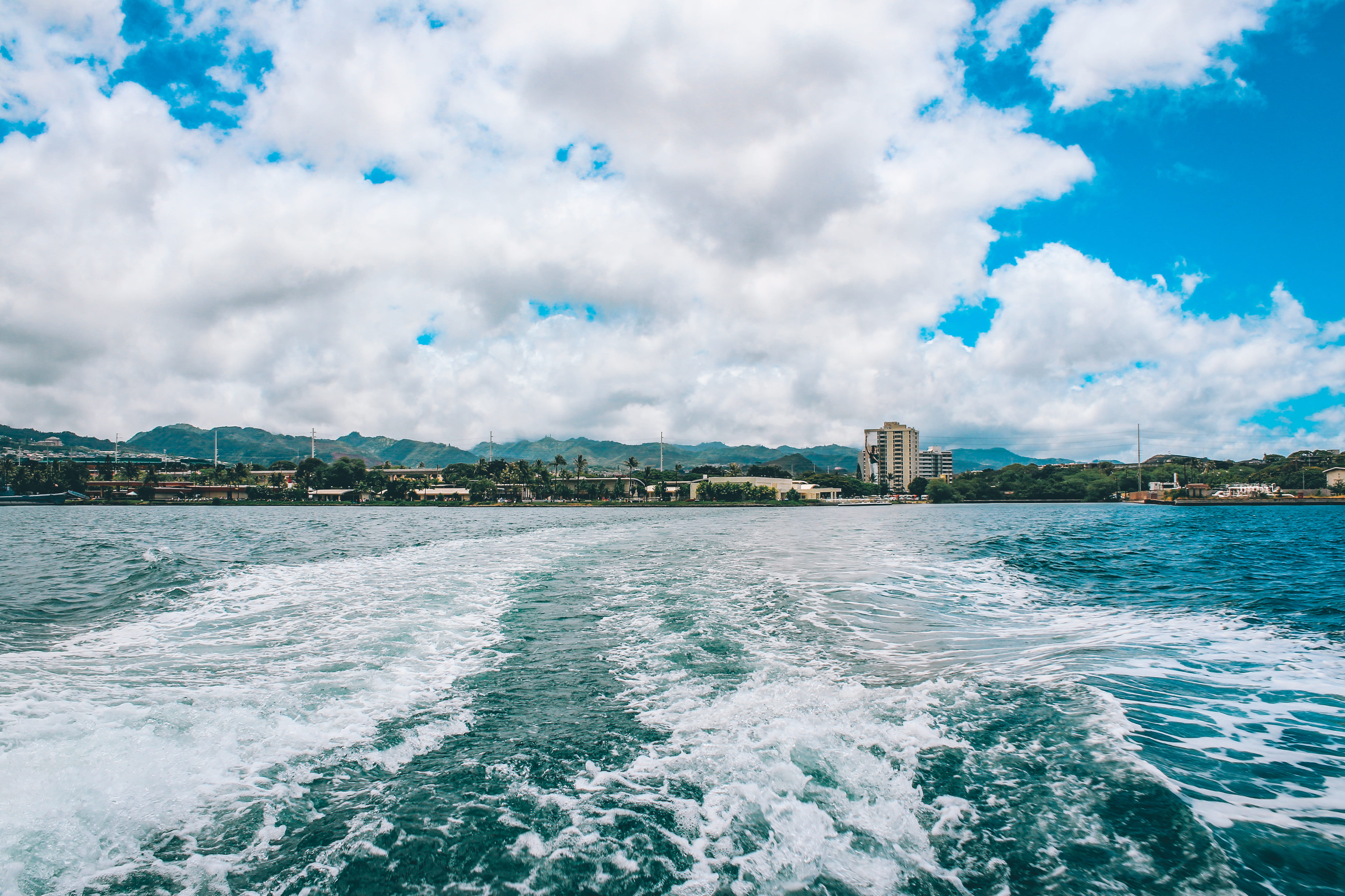 architecture, day, water, cloud - sky, waterfront, beauty in nature, bay, scenics - nature, wake - water, no people, waves, nature, city, outdoors, building, HD Wallpaper