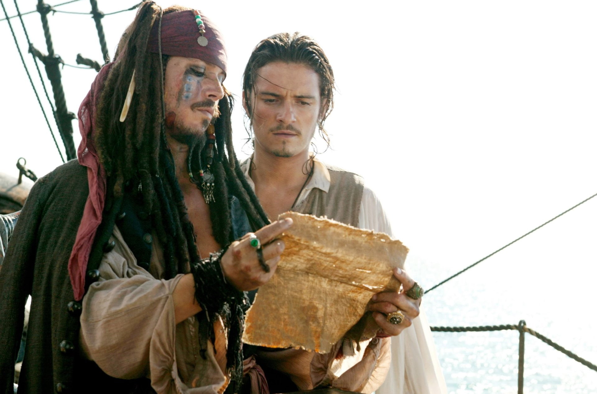 Johnny Depp, Will Turner, Pirates Of The Caribbean, Jack Sparrow, Pirates Of The Caribbean: Dead Mans Chest, 1080P, Orlando Bloom, HD Wallpaper