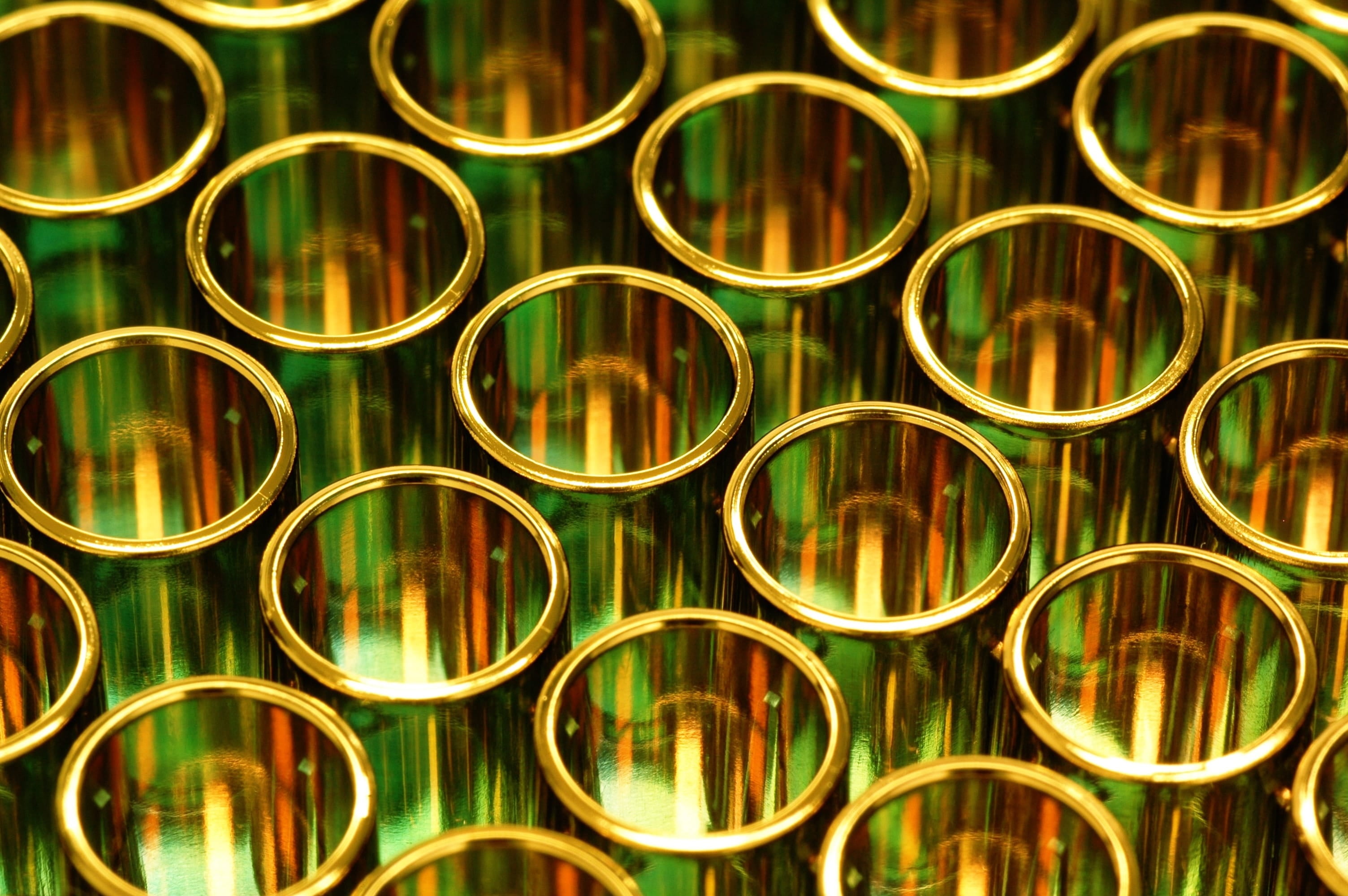 glass - material, green, pipes, in a row, close-up, full frame, macro, backgrounds, equipment, no People, candles, tube, votive, large group of objects, HD Wallpaper