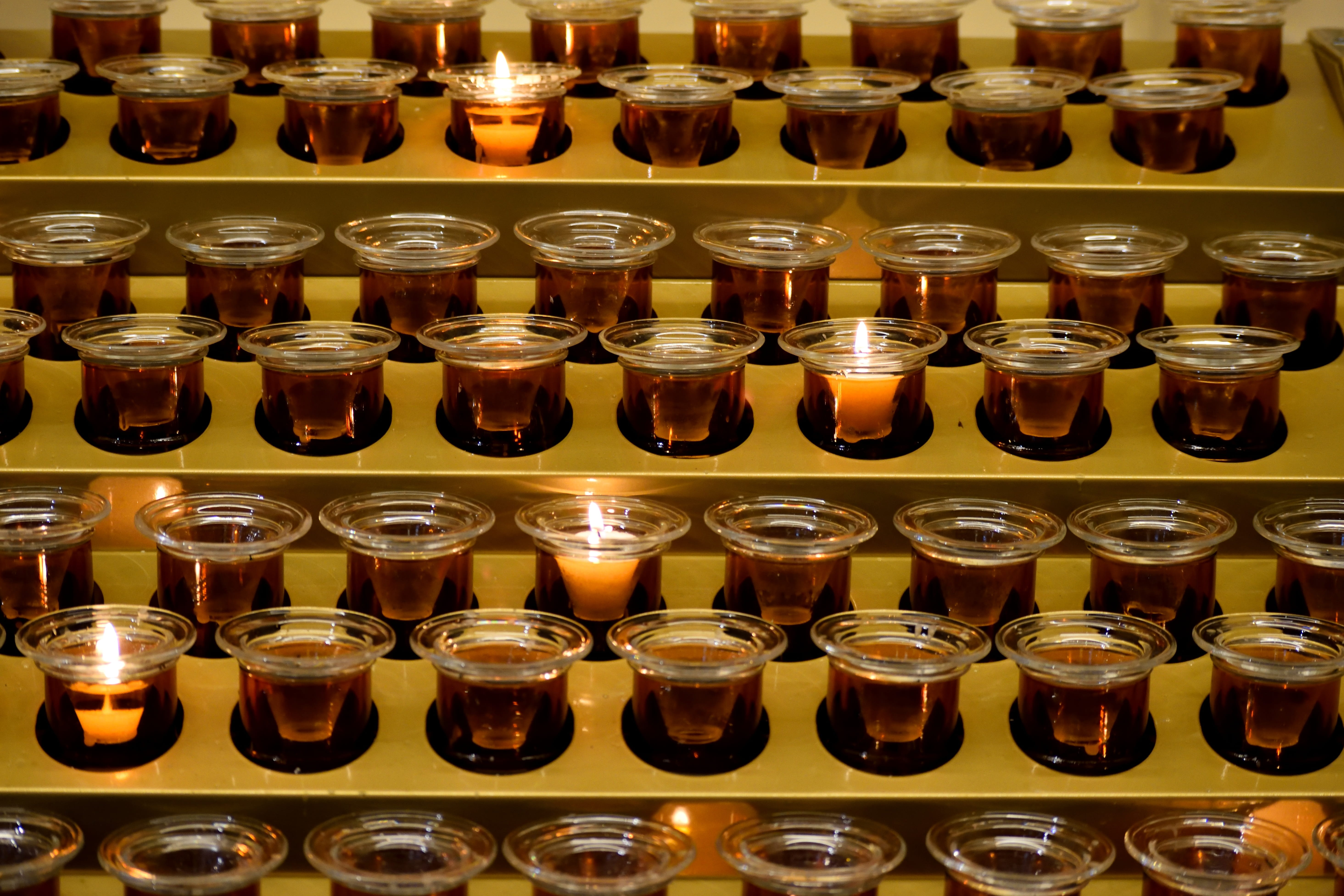 drinking glass, wax, no people, prayer, 5K, still life, catholic, food and drink, worship, flame, church, candle, burning, hope, tea light, holy, symbol, HD Wallpaper