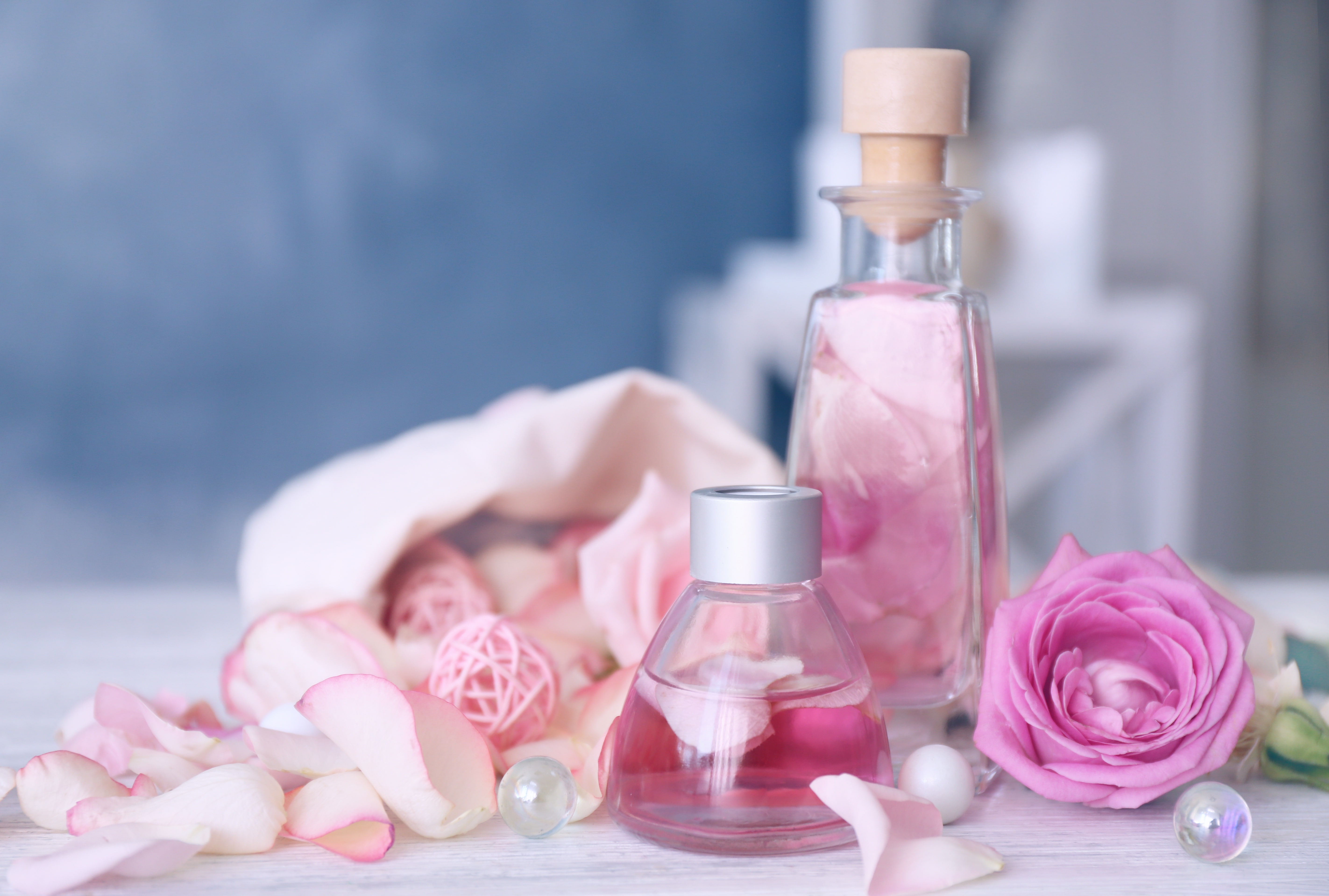 spa, 5K, pink roses, oil, pink, perfume, petals, rose, HD Wallpaper