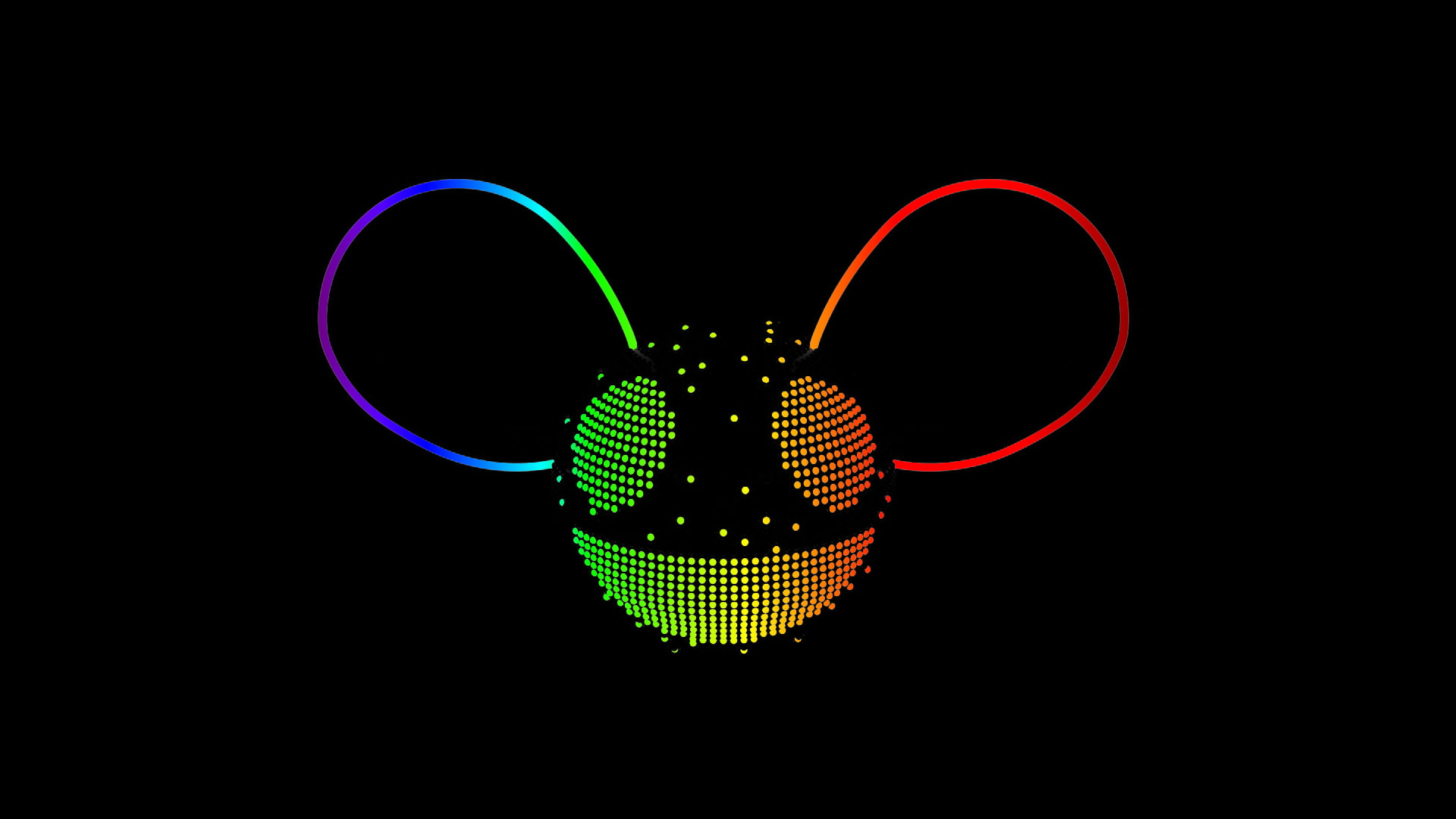 geometric shape, lighting equipment, creativity, copy space, multi colored, electric lamp, light, deadmau5, night, logo, black background, indoors, pattern, HD Wallpaper